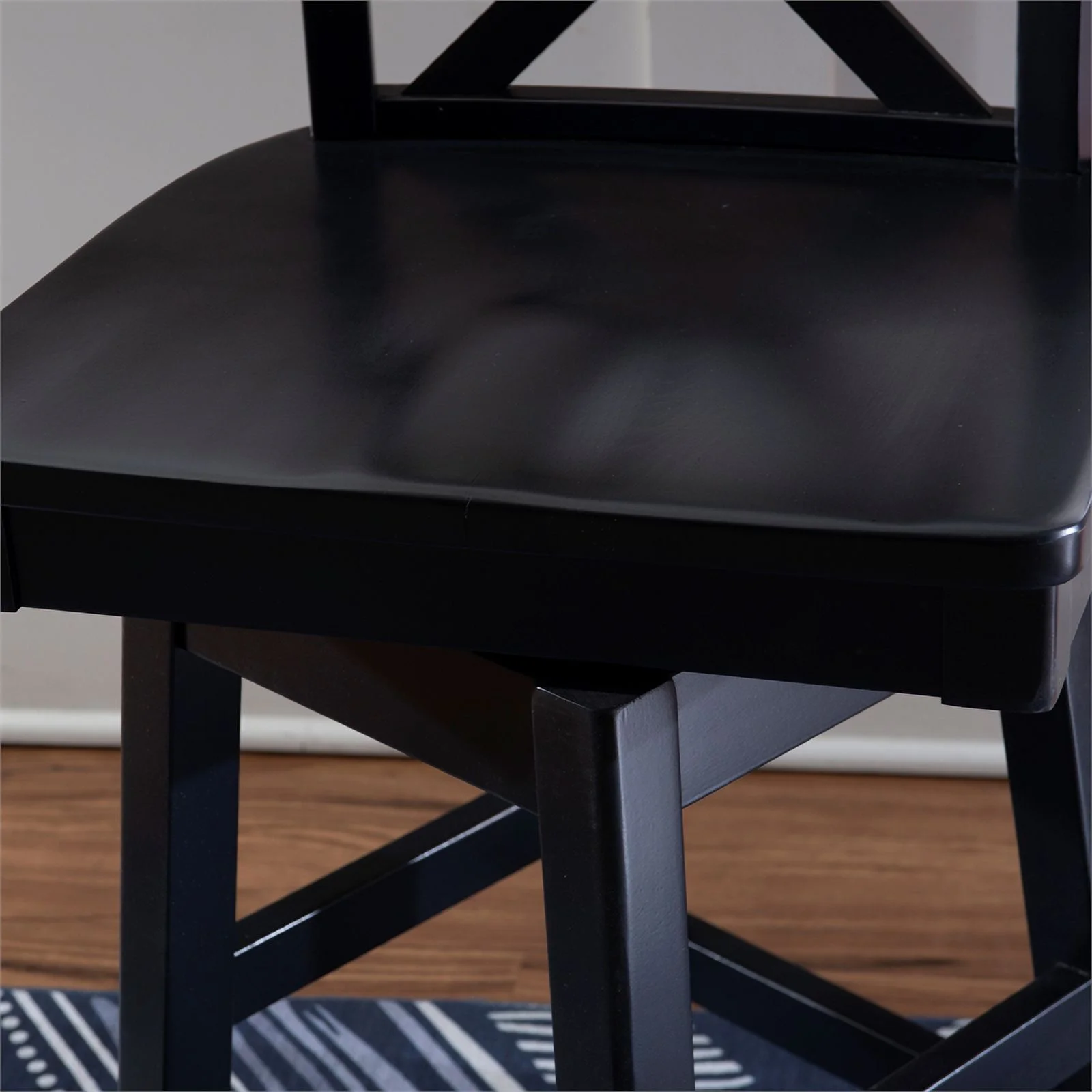 Pemberly Row Sturdy Solid Rubberwood Swivel X Back 24