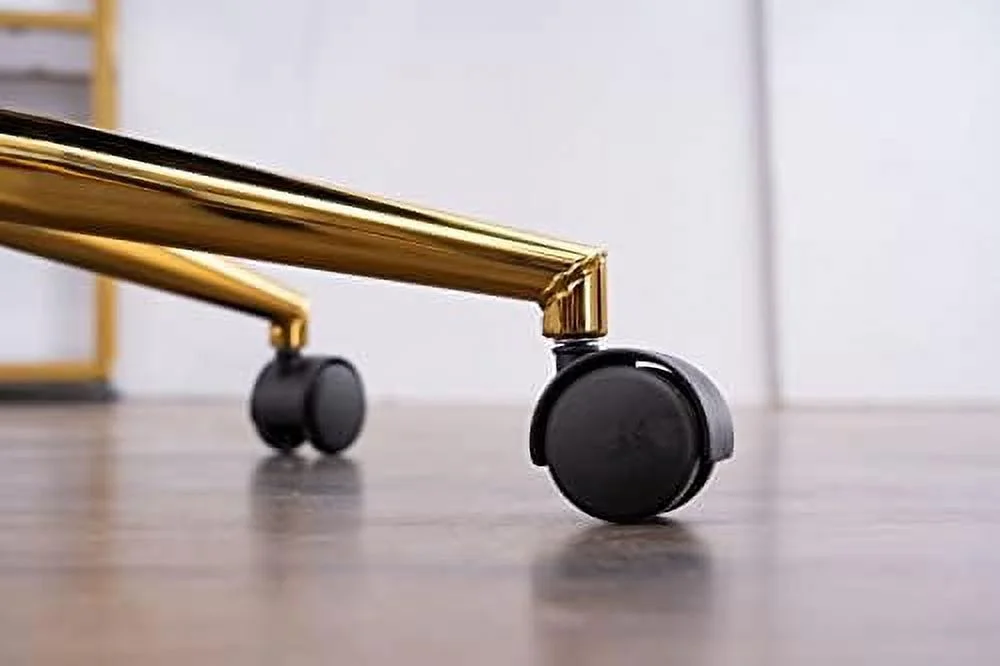 HYHBIBOOM Home Office Chair  Velvet Desk Chair Modern Adjustable Swivel Chair  Upholstered Task Chair Accent Chair Executive Chair Vanity Desk Chair  Yellow & Gold