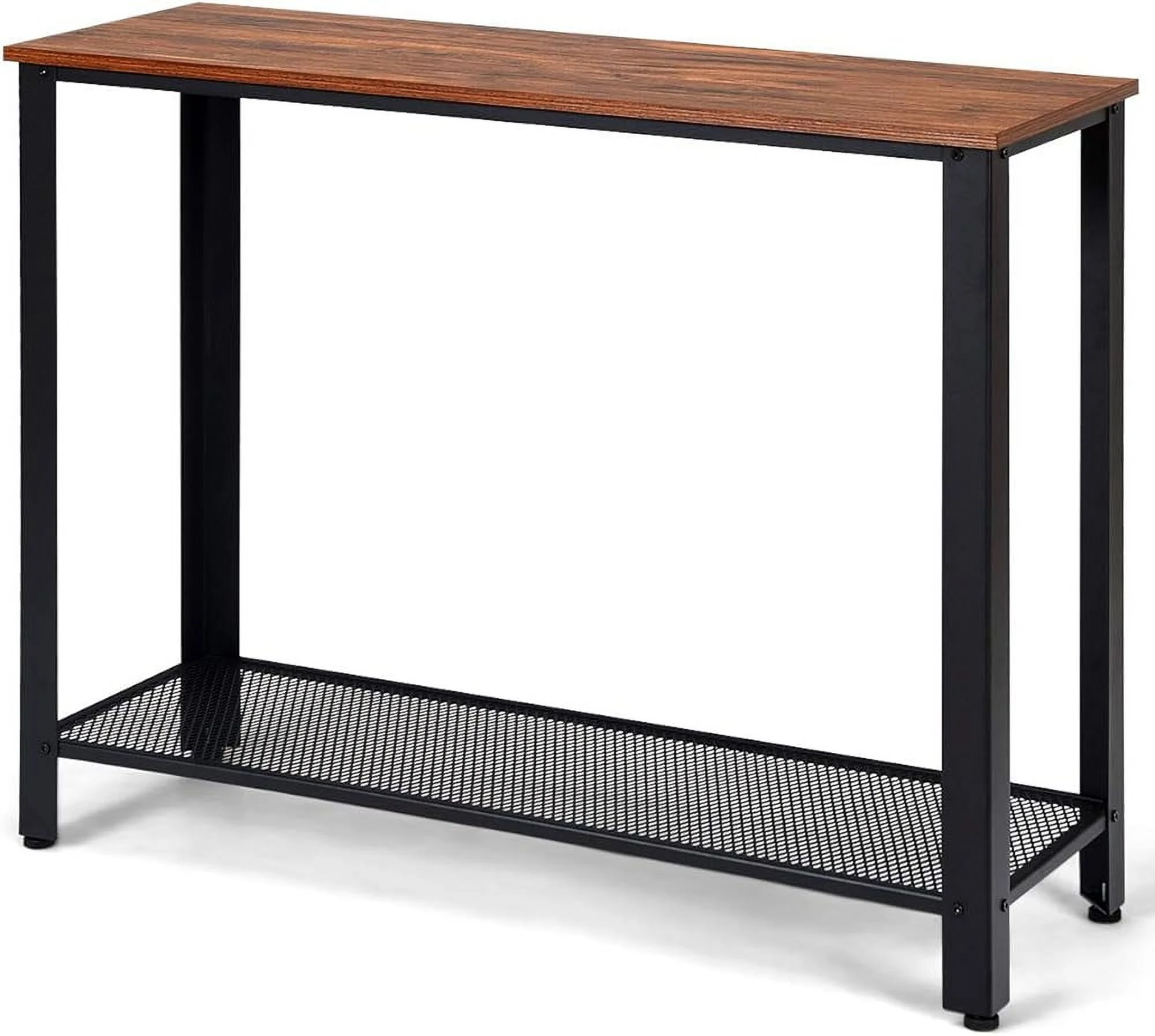 HYHBIBOOM Console Sofa  Wood W/Adjustable Feet and    Scratch-Proof and Mental Frame Multipurpose   for Entryway  Living Room  Bedroom Sofa  (Nut-Brown)