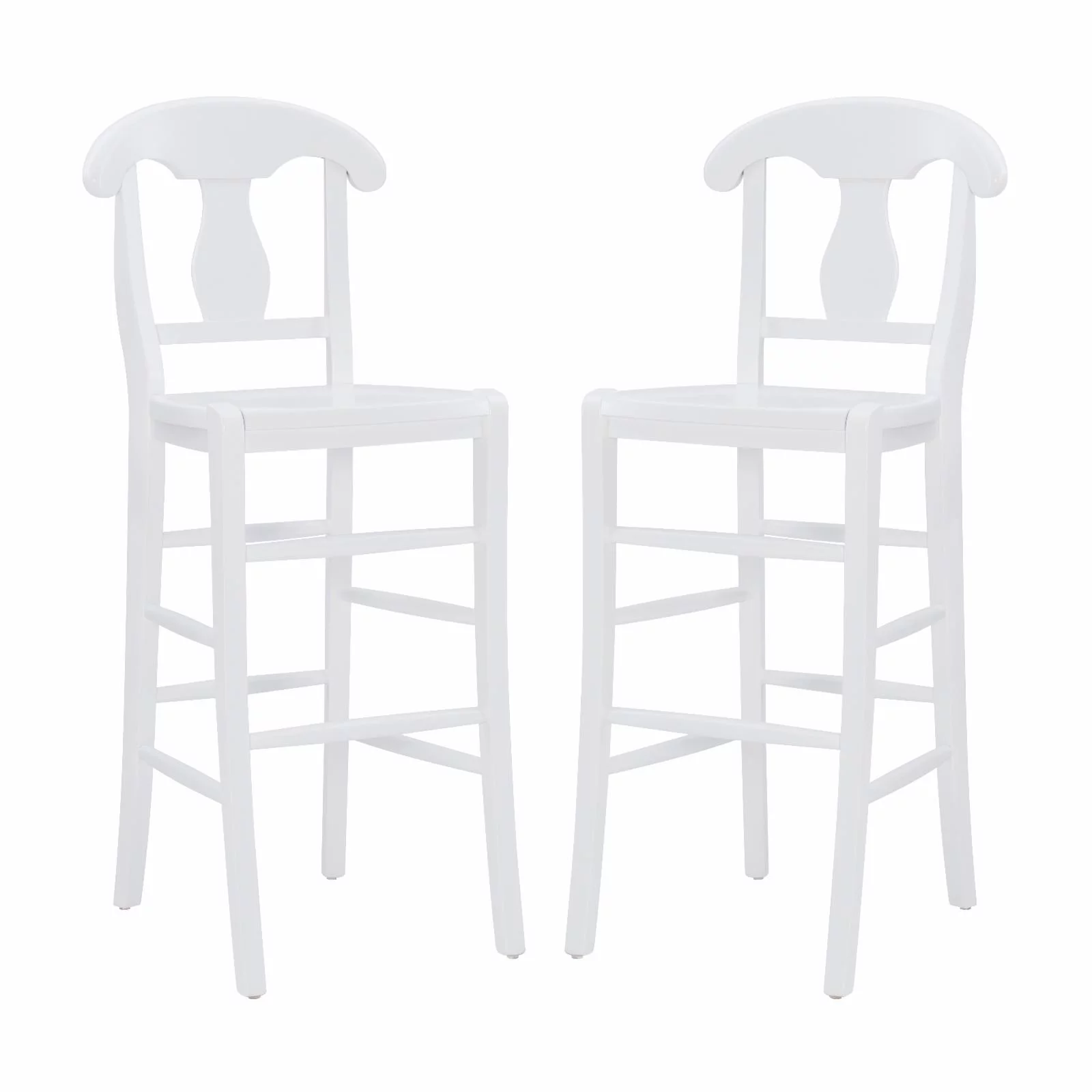 Linon Vander 30 in. Backless Bar Stool - White - Set of 2