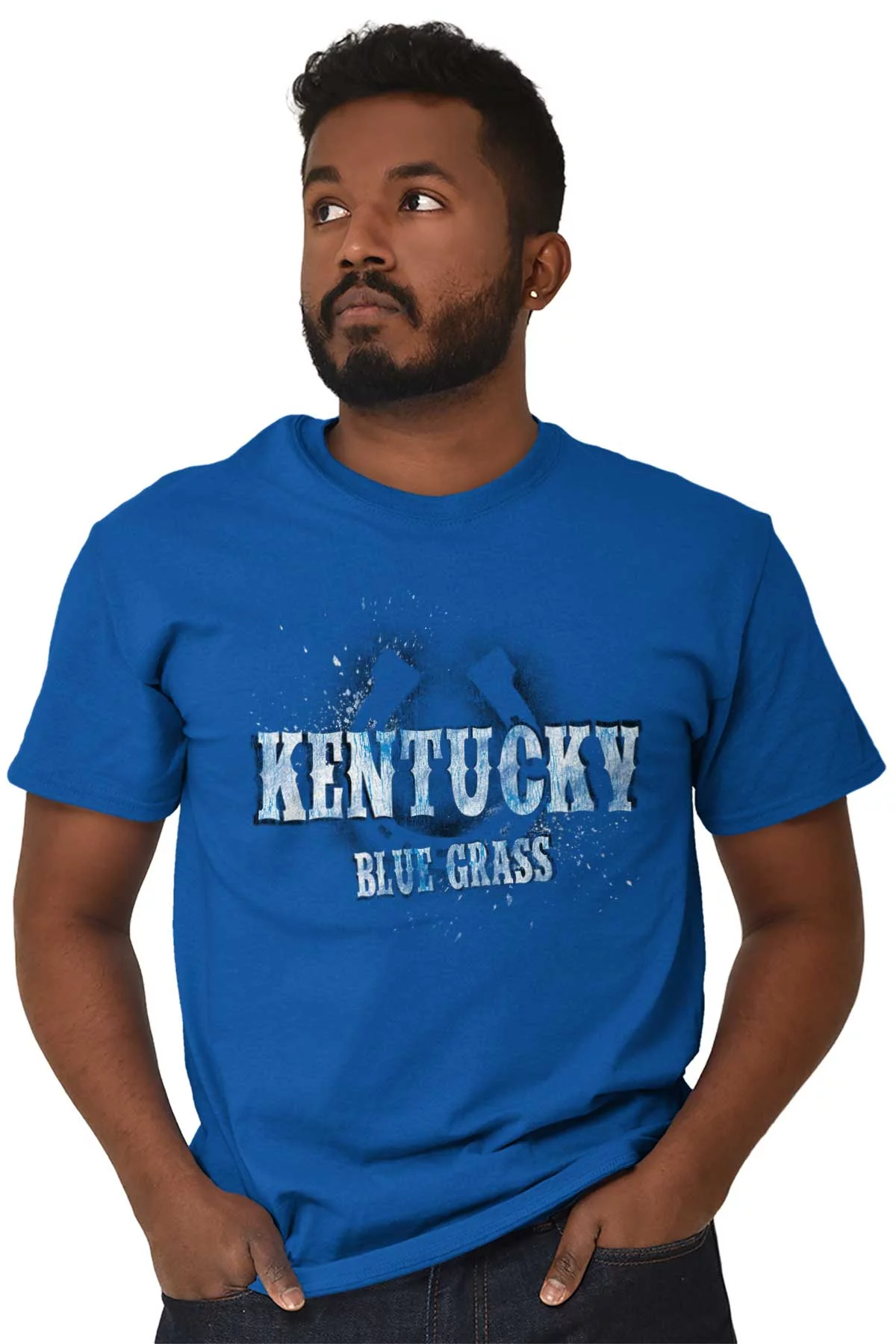 Kentucky Lucky Horse Show Distressed Men's Graphic T Shirt Tees Brisco Brands 5X