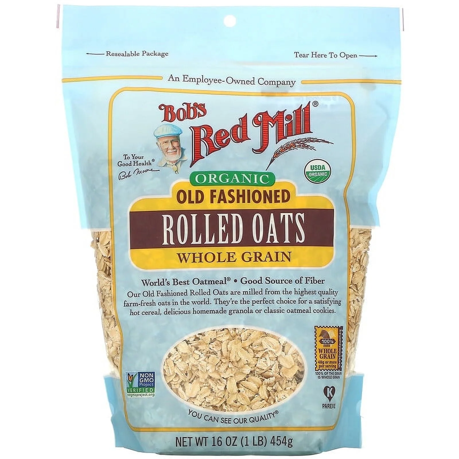 Bob's Red Mill Organic Rolled Oats Old fashioned 16 oz Pack of 3