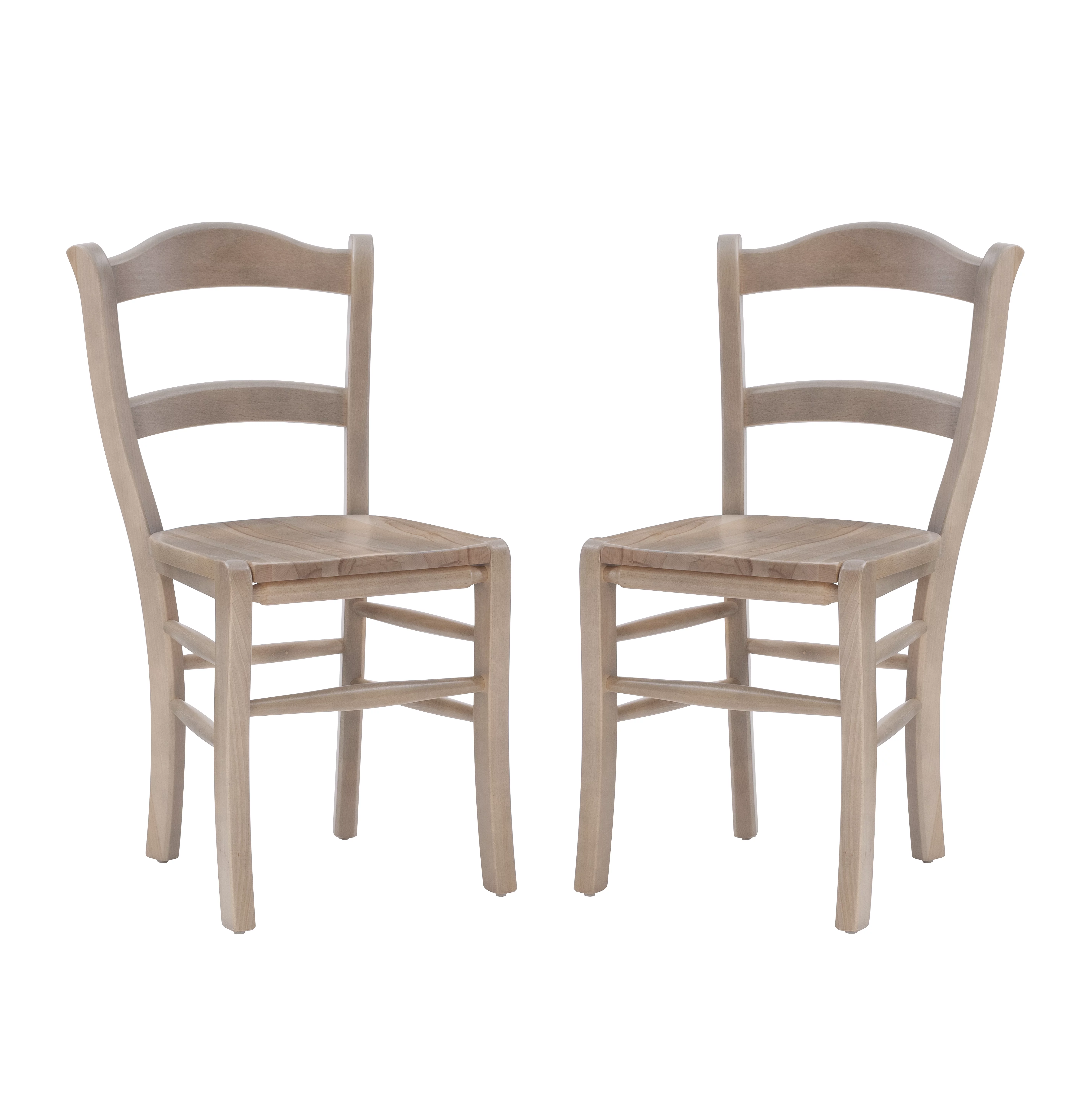 Linon Lantana Wood Dining Side Accent Chair, Set of 2, Natural