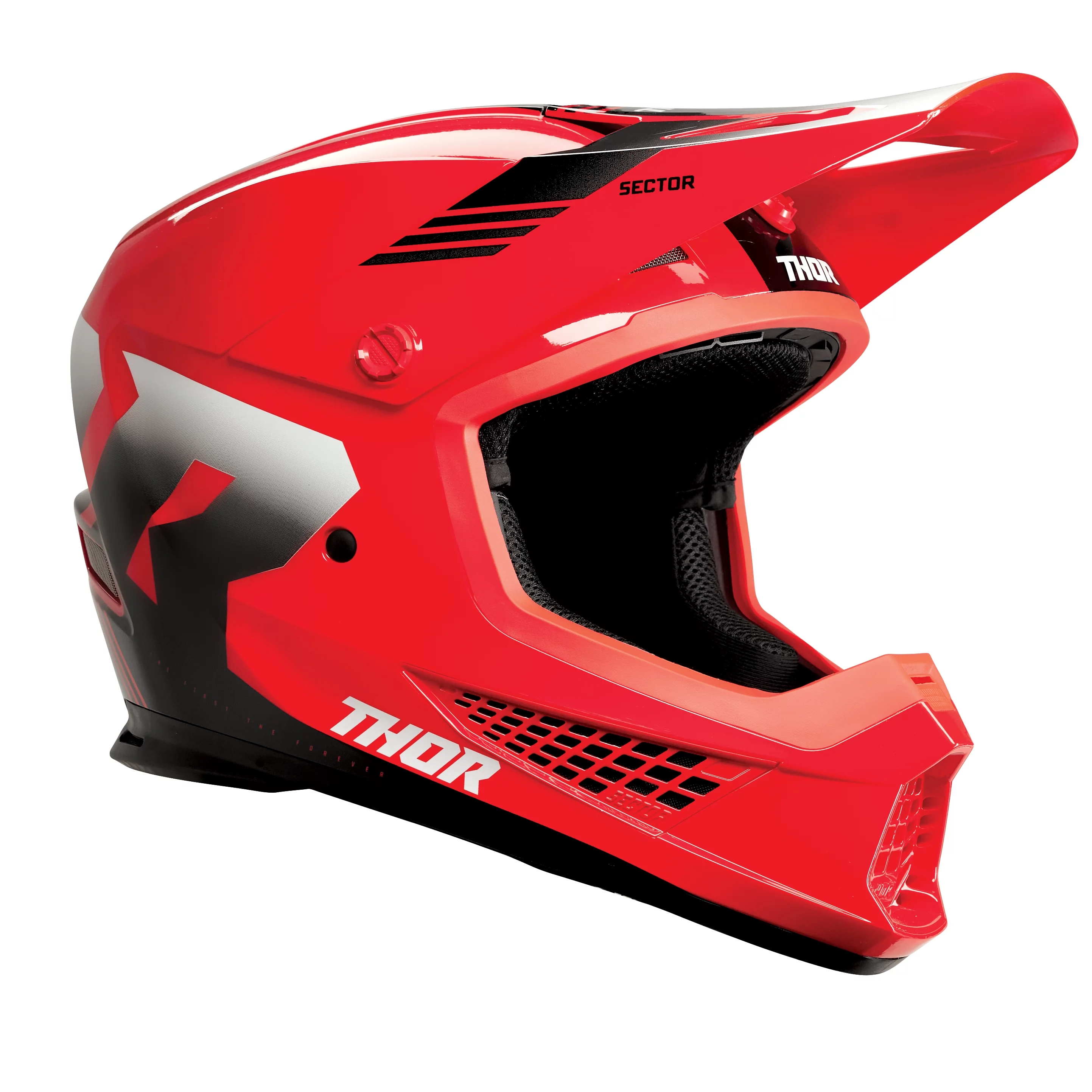 Thor Sector 2 Carve Offroad Motocross Dirt Bike Helmet - Red/White - X-Small