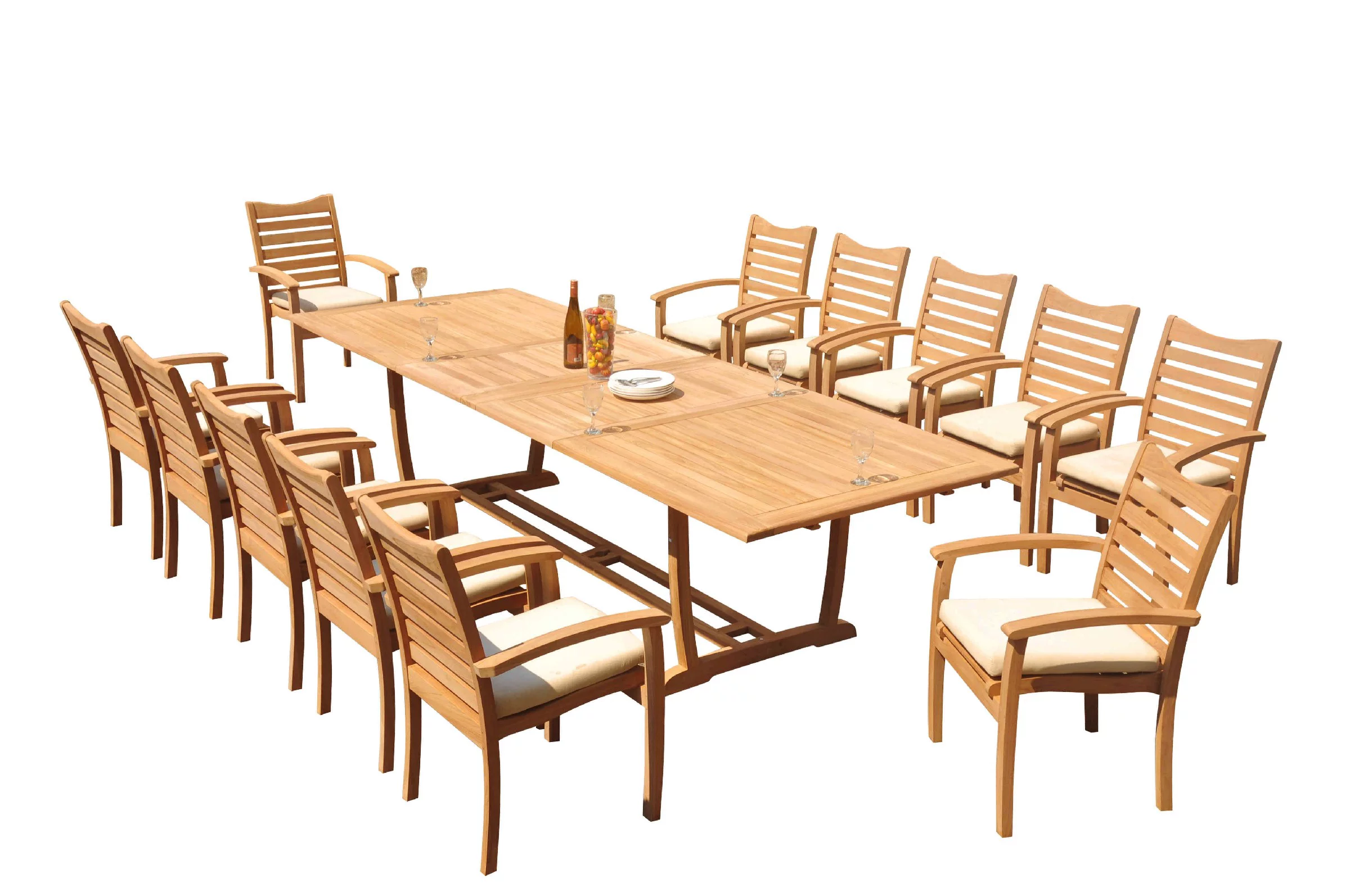 Grade-A Teak Dining Set: 12 Seater 13 Pc: 118