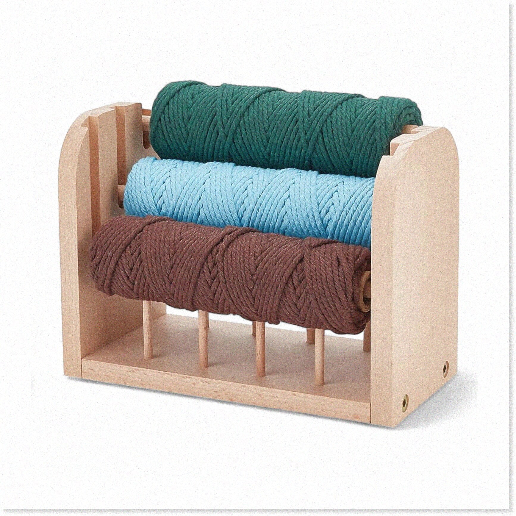 CraftySpoolWood - Adjustable Wooden Yarn Holder & Thread Rack Organizer for Crocheting, Sewing, and Quilting. Perfect Embroidery Supply Tool with 3 & 8 Spools.