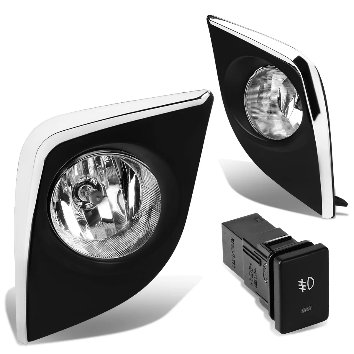 DNA Motoring FL-ZTL-170-CH For 2014 to 2016 Toyota Corolla Pair Bumper Driving Fog Light Lamp+Bezel+Switch Clear Lens 15