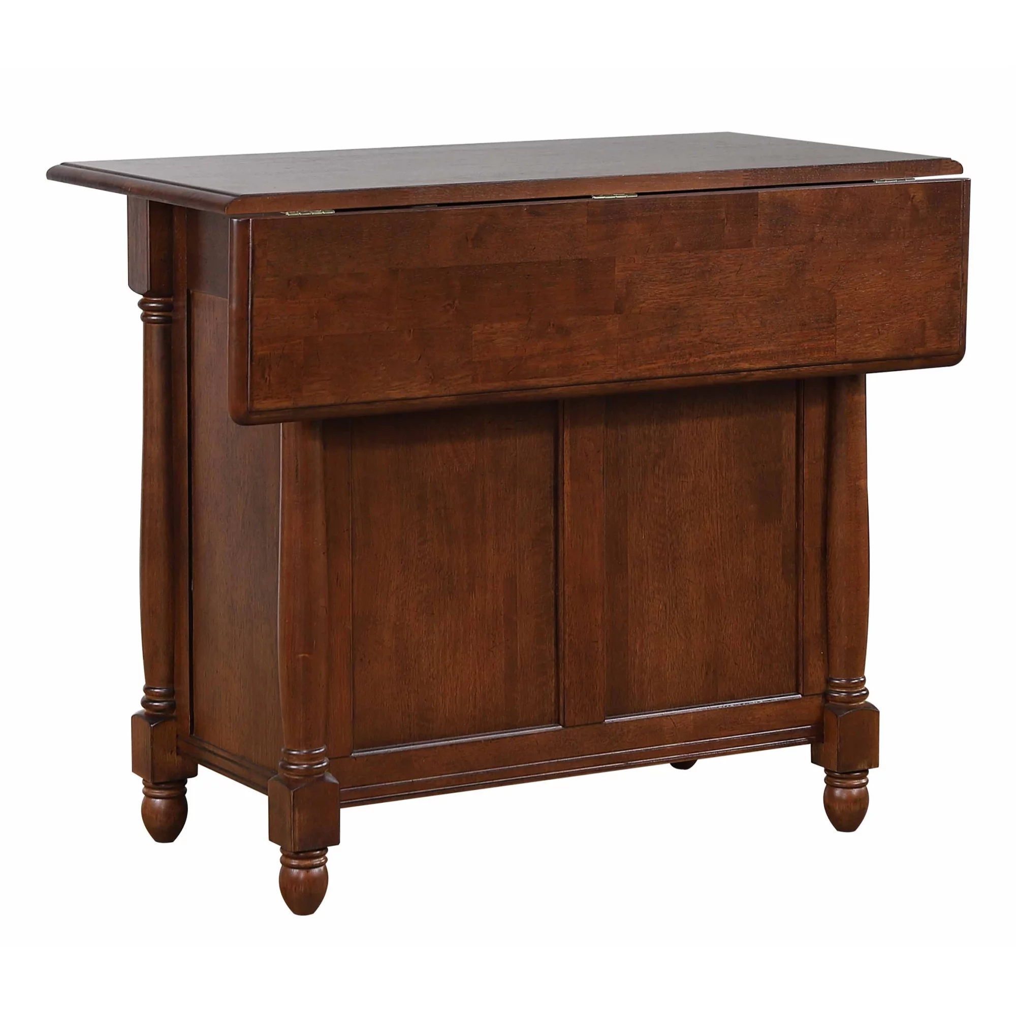 Sunset Trading Andrews Drop Leaf Traditional Wood Kitchen Island in Chestnut