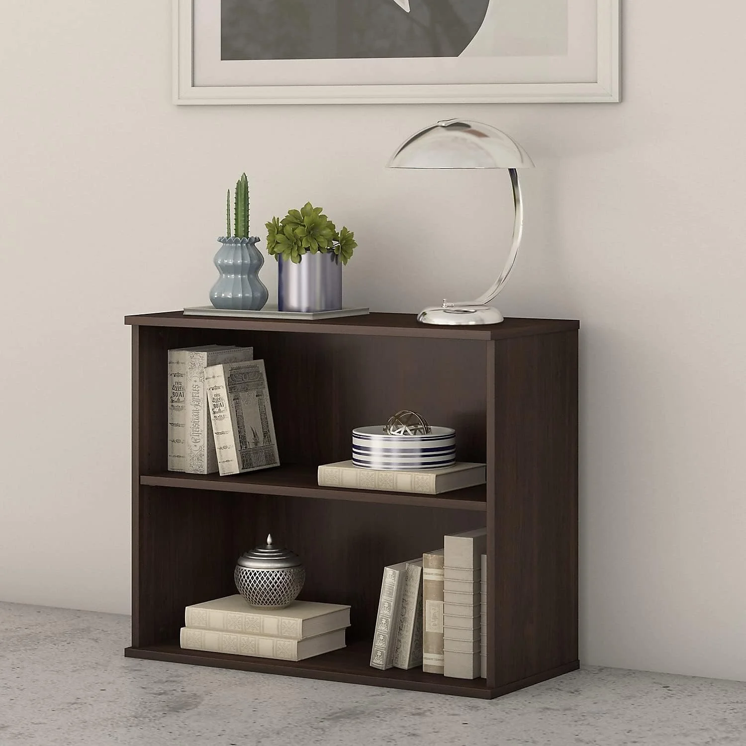 BK3036BW 2-Shelf 29-Inch H Bookcase, Black Walnut