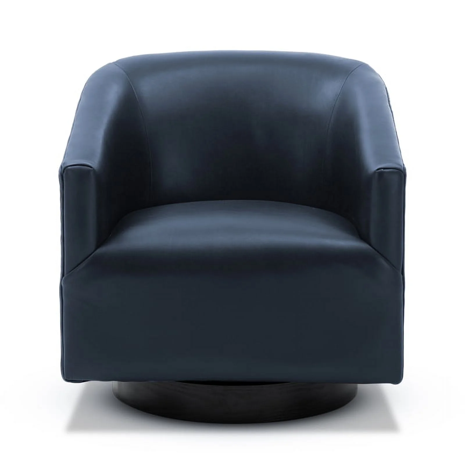 Home Square Faux Leather Swivel Accent Chair in Midnight Blue - Set of 2