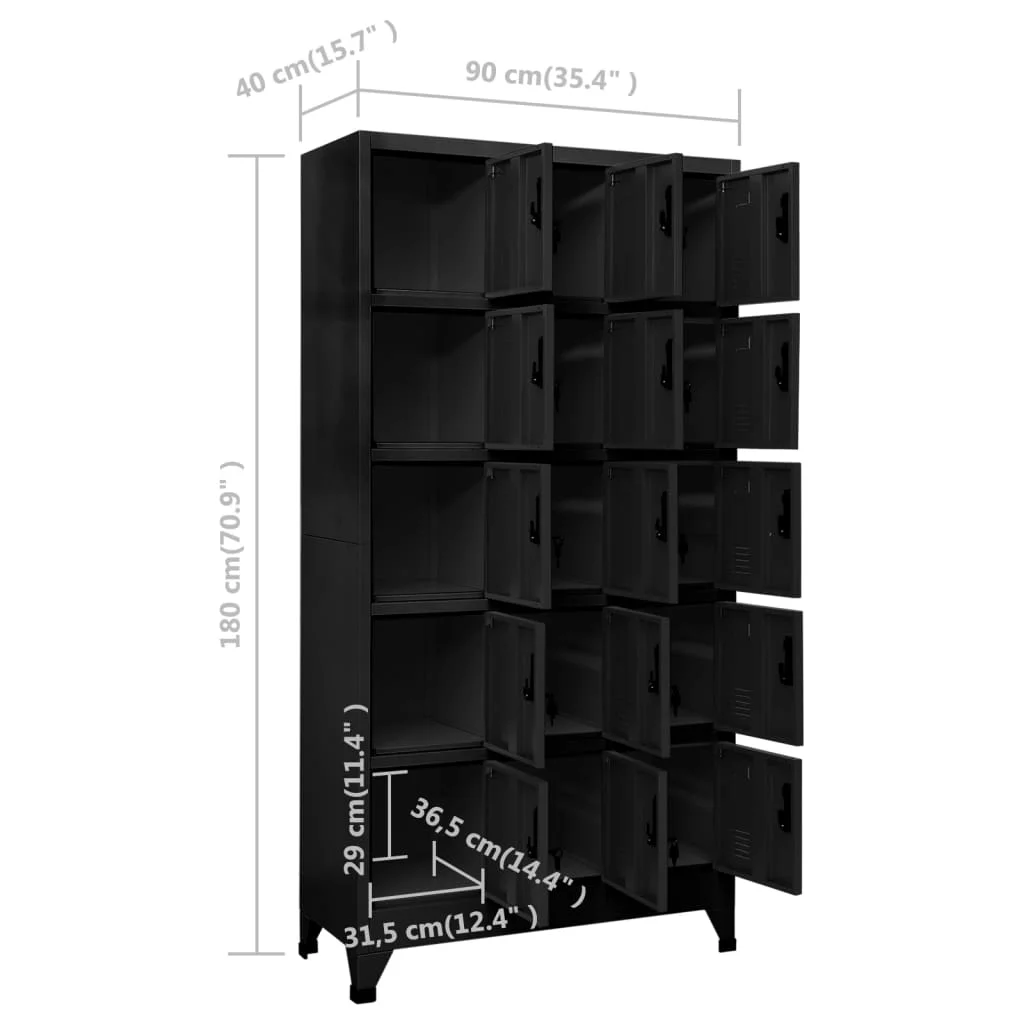Locker Cabinet Black 35.4
