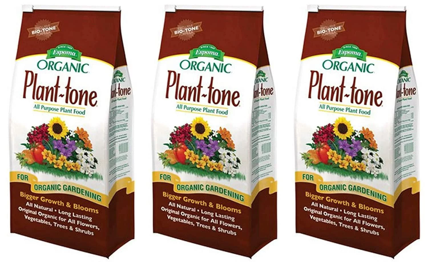 Espoma PT4 4-Pound Plant-Tone Organic 5-3-3 Plant Food Pack of 3