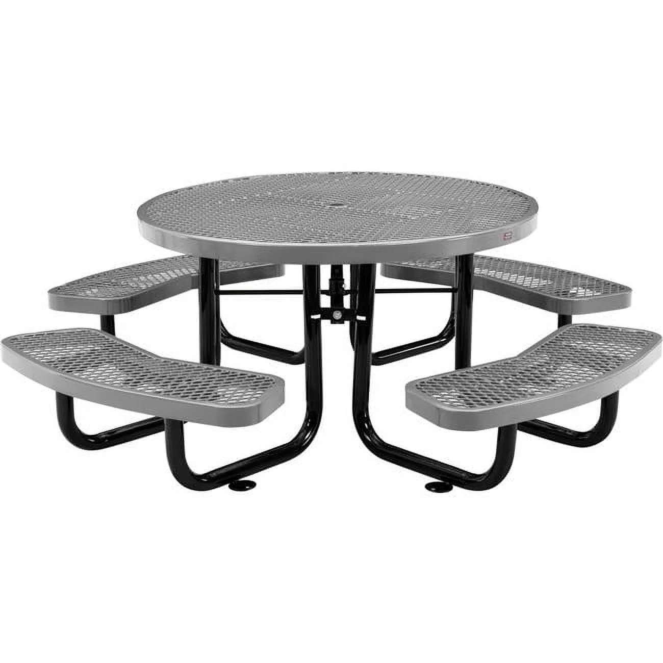 Global Industrial 277150KGY 46 in. Childs Round Outdoor Steel & Expanded Metal Picnic Table, Gray