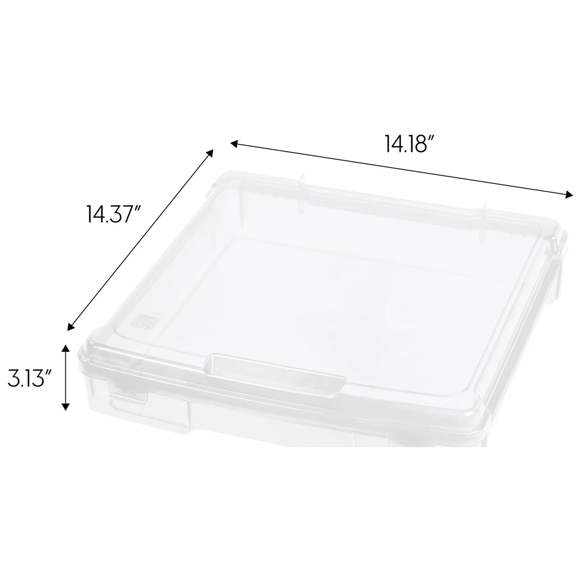 IRIS USA Double-Latch Plastic Project Case, 12 x 12 inches