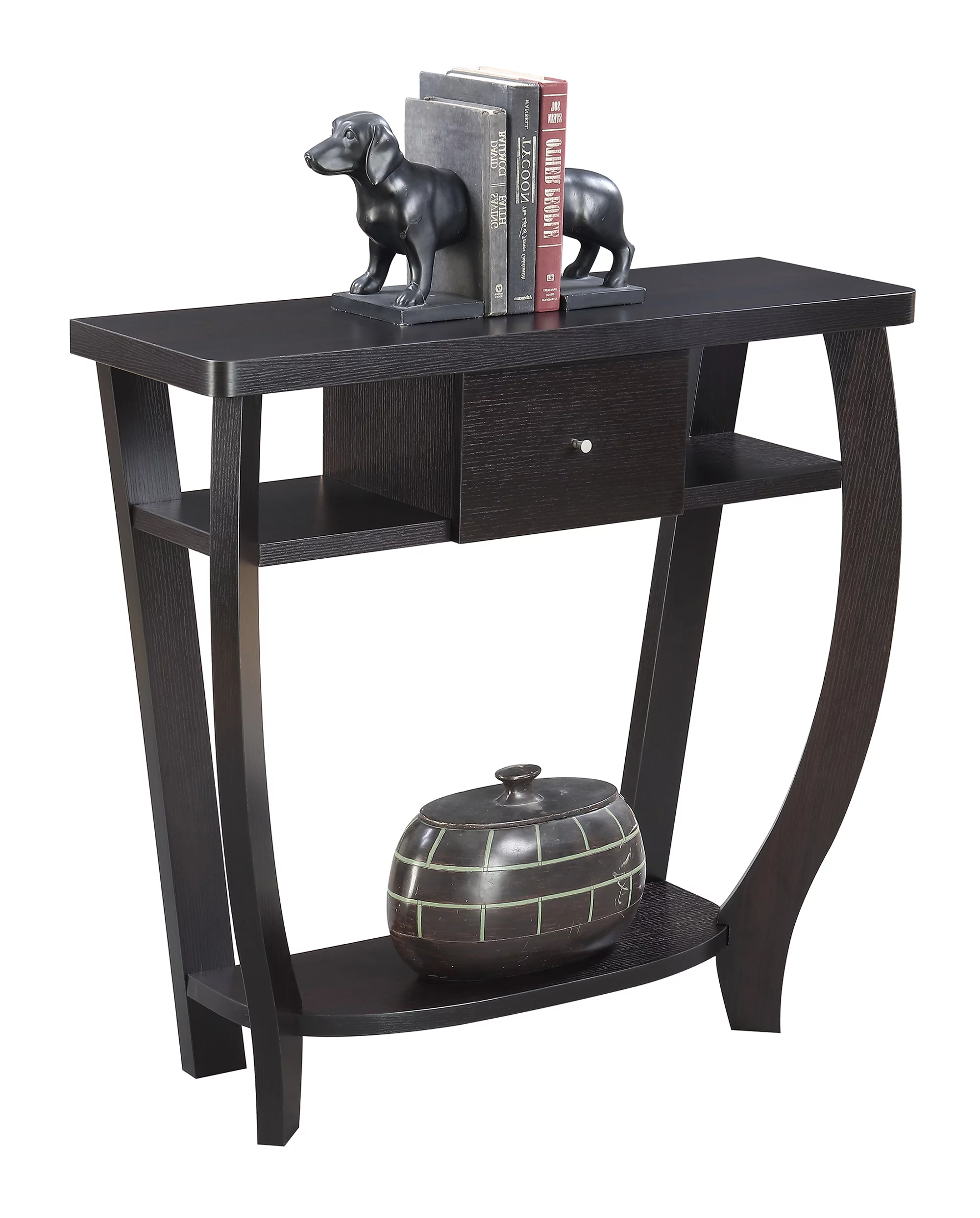 Convenience Concepts Newport 1 Drawer Dorchester Console Table with Shelf, Espresso