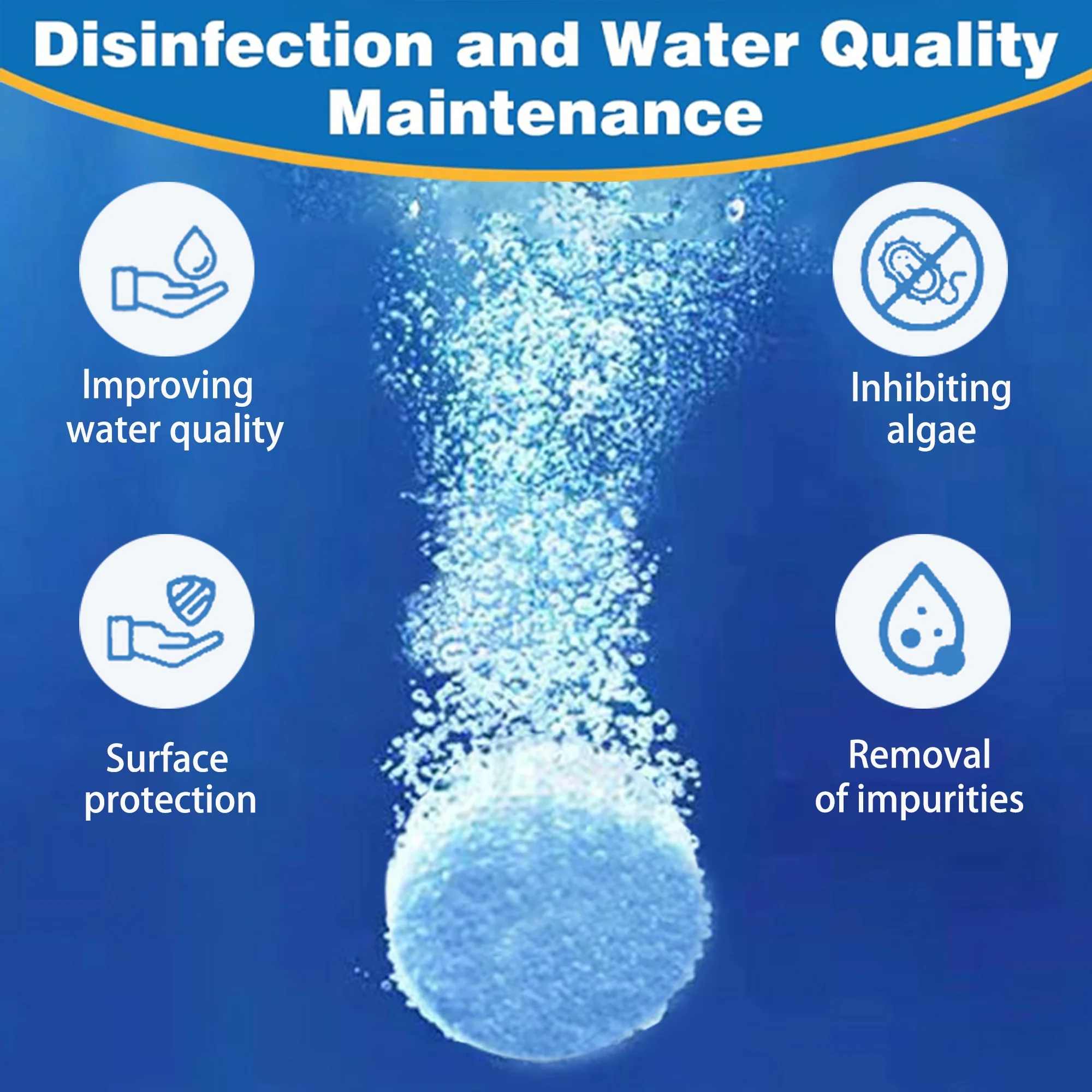 Stabilized Chlorine Tablets for Swimming Pools and Spas | Individually Wrapped | Slow Dissolving Tabs | 50 Pounds