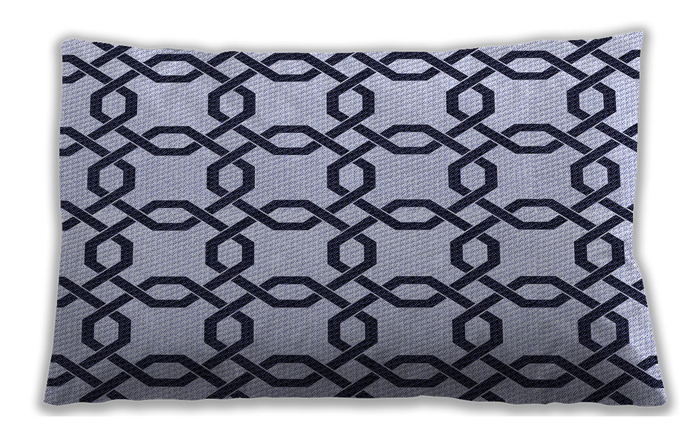 Ahgly Company Patterned Indoor Rectangular Pale Lilac Purple Lumbar Throw Pillow, 13 inch by 19 inch