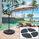 Abble 145 lbs Capacity Weighted Cantilever and Offset Patio Umbrella Base in Black (4-Piece)