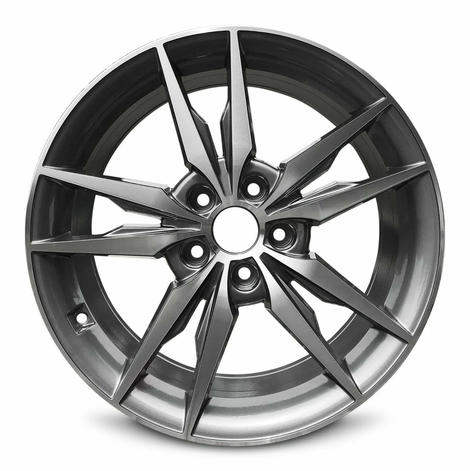 Wheel Rim for 2016-2021 Hyundai Elantra 18x7.5 in Machined Face Aluminum Rim Direct Fit