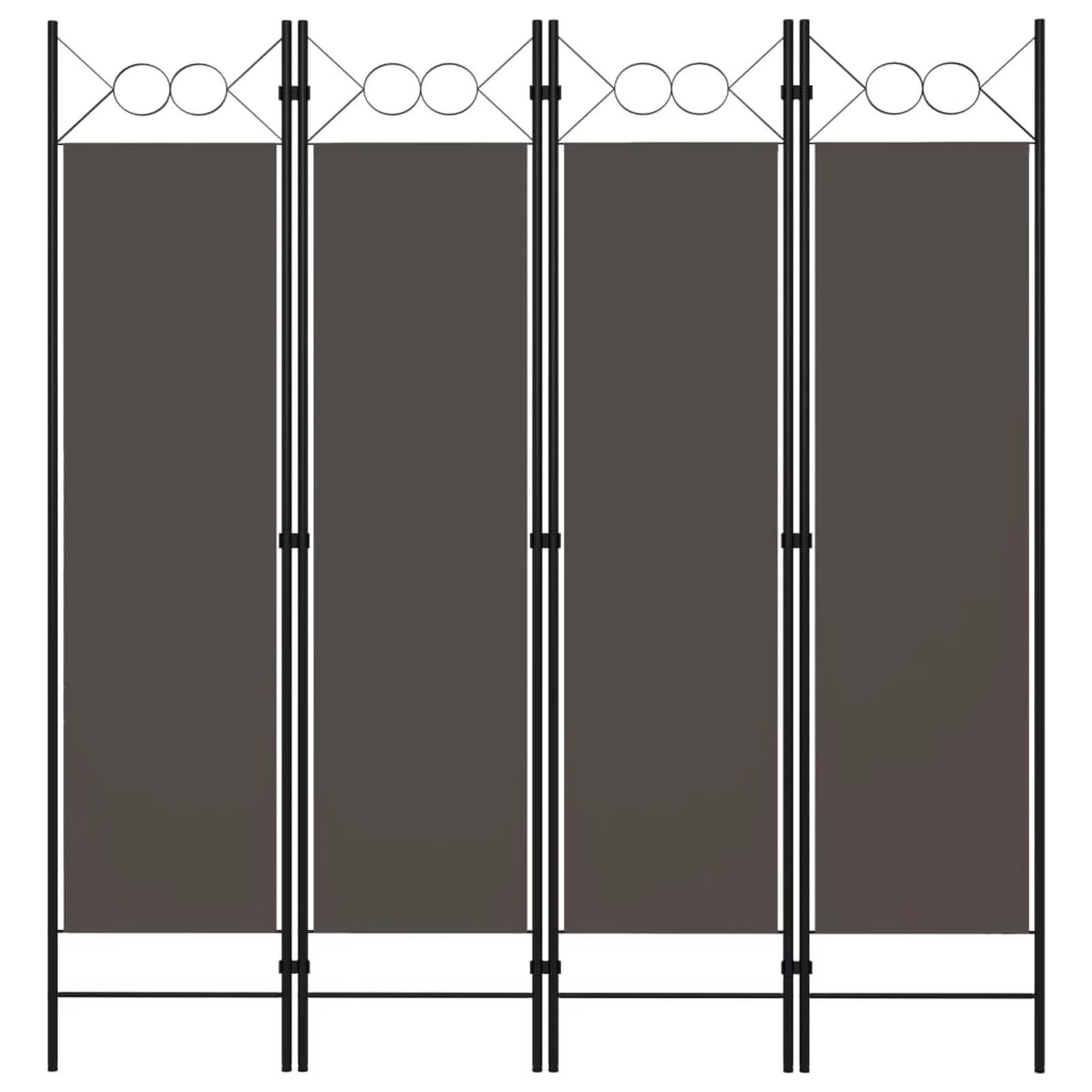 Anself 4 Panel Folding Room Divider Fabric Freestanding Room Partition Panel Screen Iron Frame for Bedroom, Bathroom, Living Room Home Furniture 63 x 70.9 Inches (W x H)