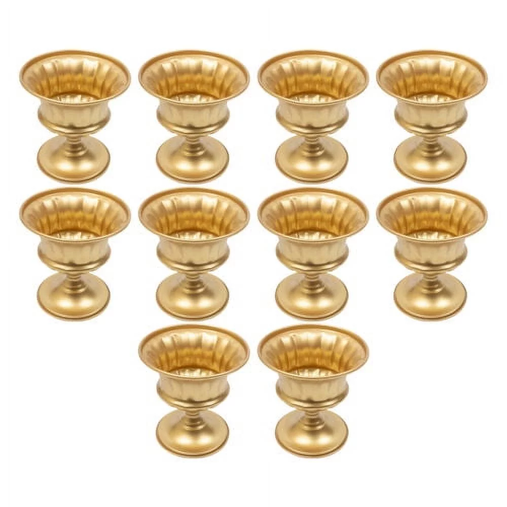 10Pcs 15cm Gold Metal Centerpieces Flower Vase Wedding Anniversary Party Decor