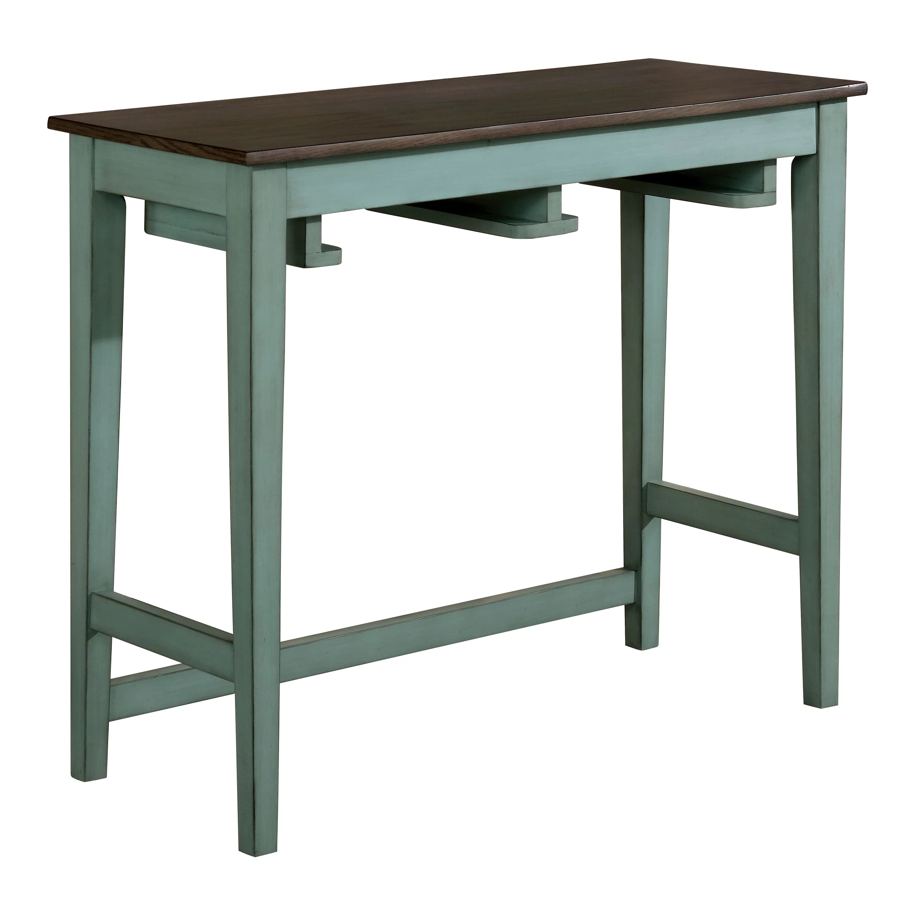 Furniture of America Tryst 3-Piece Wood Bar Set, Antique Teal and Gray