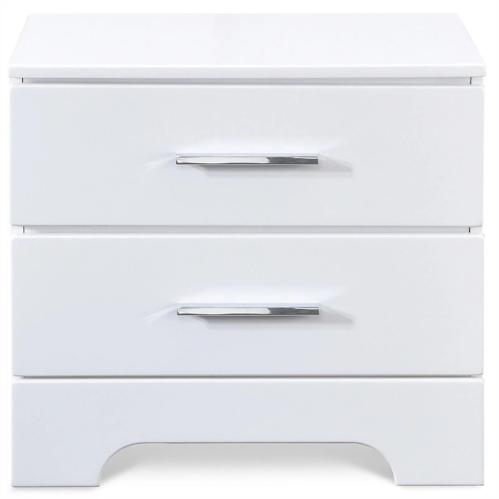 Home Square 2 Drawer Wood Nightstand in White Finish - Set of 2