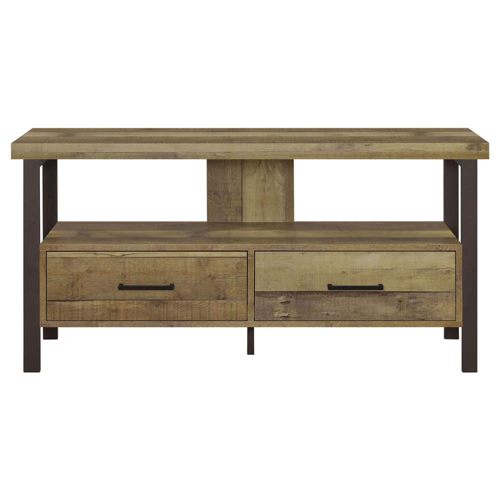 Weathered Pine and Dark Bronze 48-inch TV Console