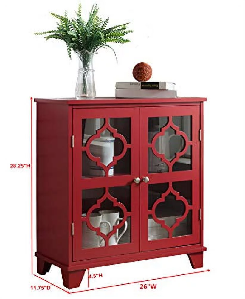 Kings Brand Furniture Red Finish Wood Buffet Cabinet Console Table