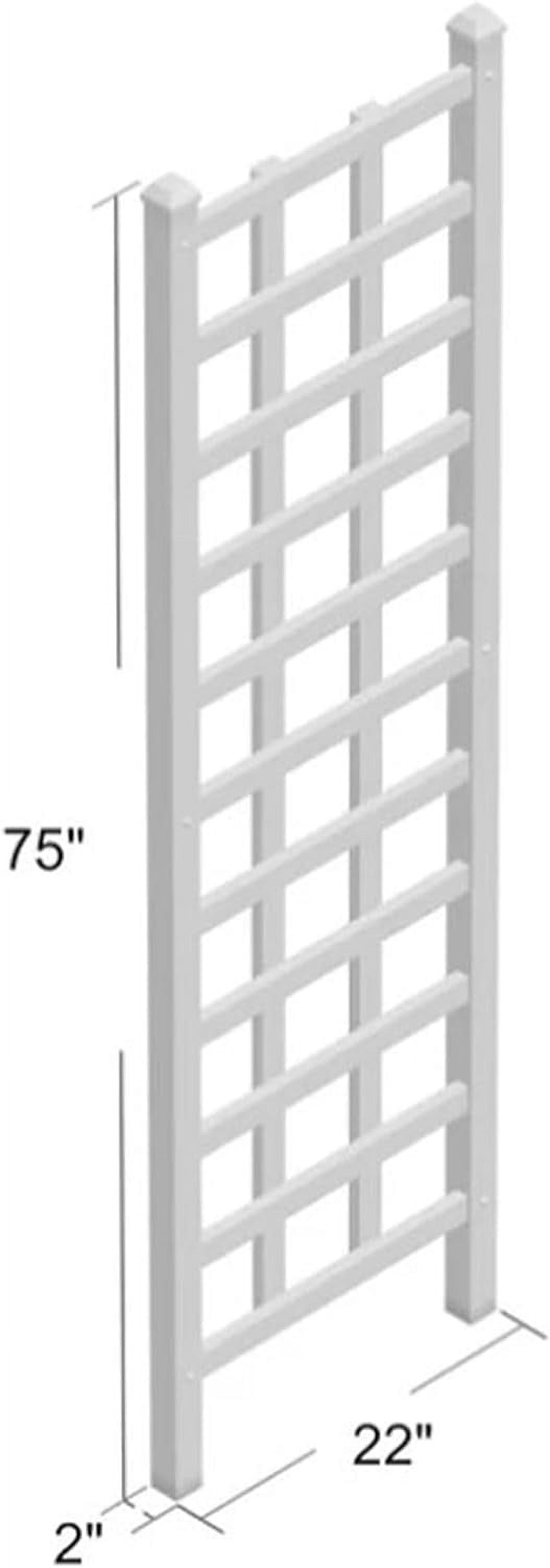 Dura-Trel Providence 22 by 75 Inch Heavy Duty Weather Stabilized PVC Vinyl Outdoor Garden Patio Trellis with Wall Mounting Screws and Spacers, White
