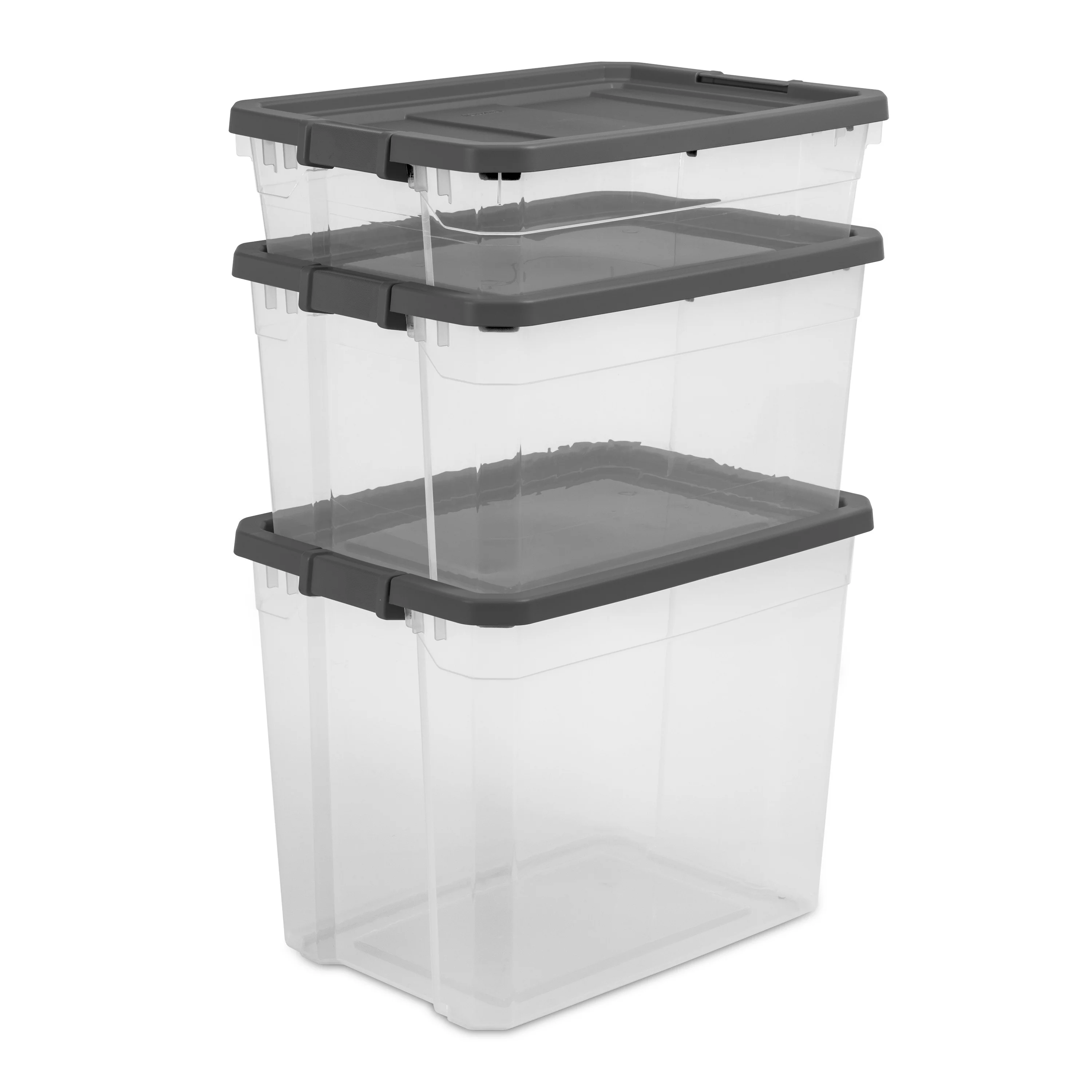 Sterilite 108 Qt. Stacker Box Plastic, Flat Gray