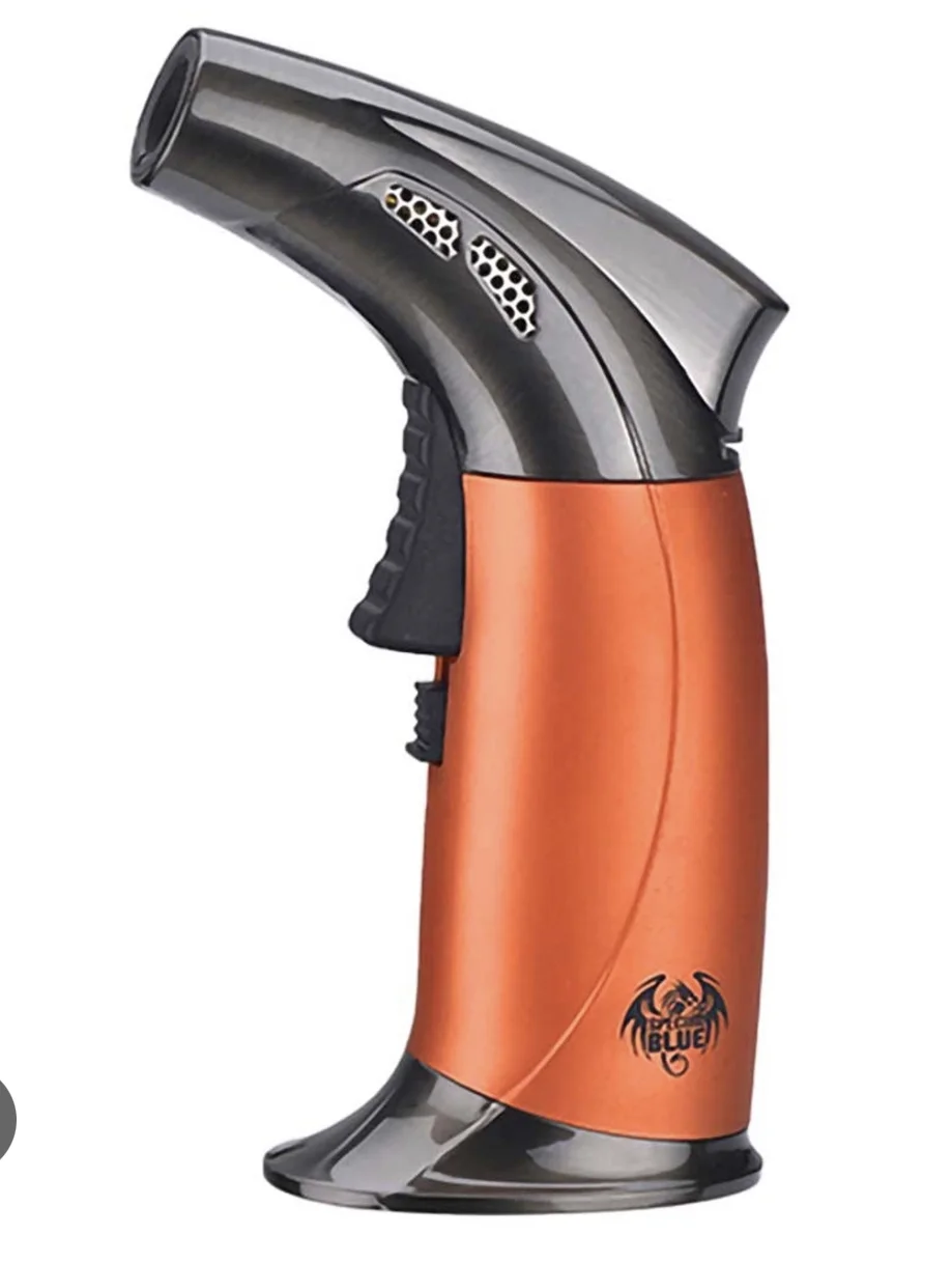 Professional Special blue Butane Touch Turbo Curve Automatic Ignition . Lightweight