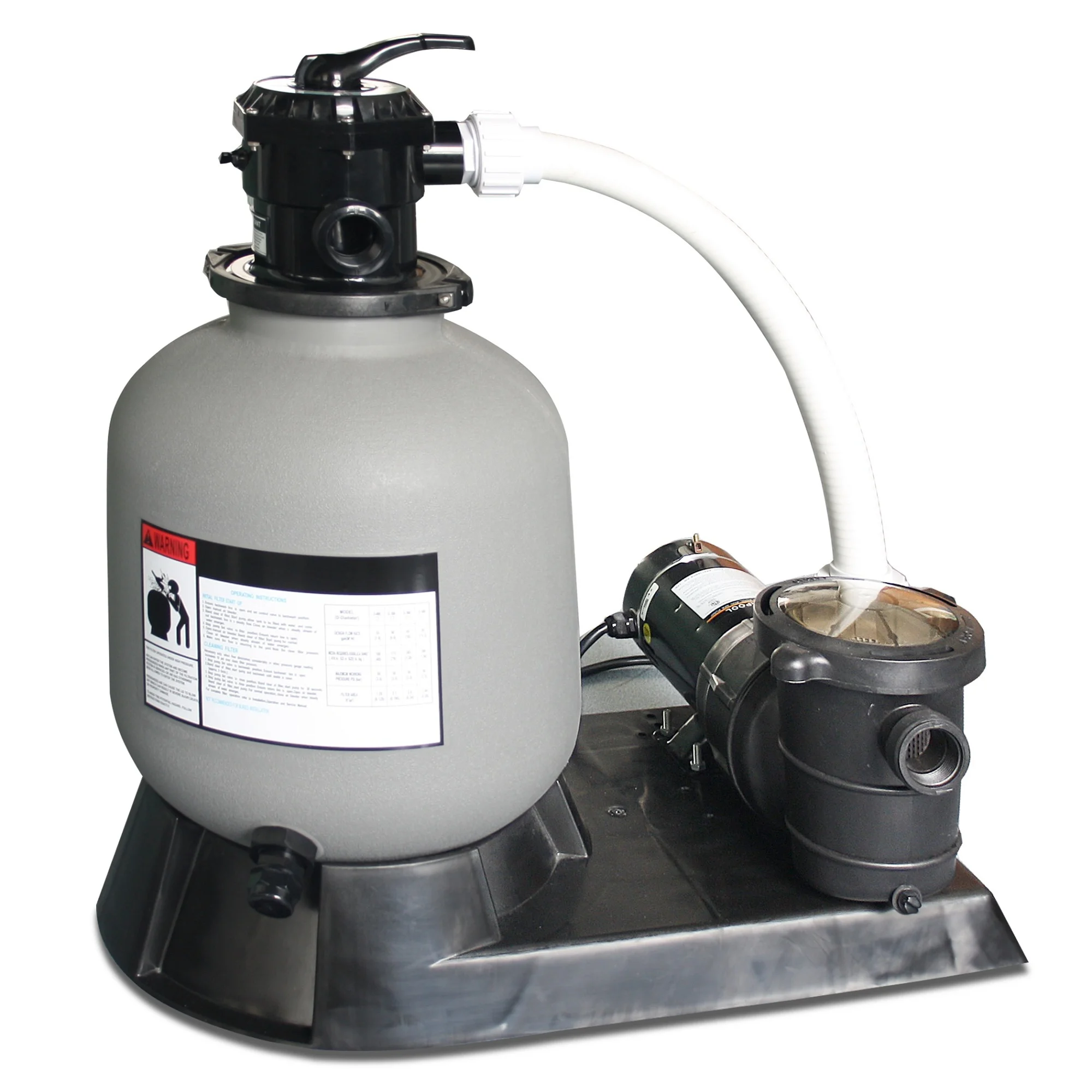 Swim Central 2.0 HP Sand Filter Combo with Pump Pressure for Above Ground Pools, 24-Inch