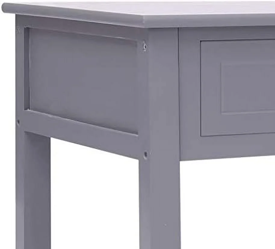 TJUNBOLIFE Wood Coffee Table with 2 Drawers - Gray Paulownia and Poplar  - Scandinavian and Farmhouse Style