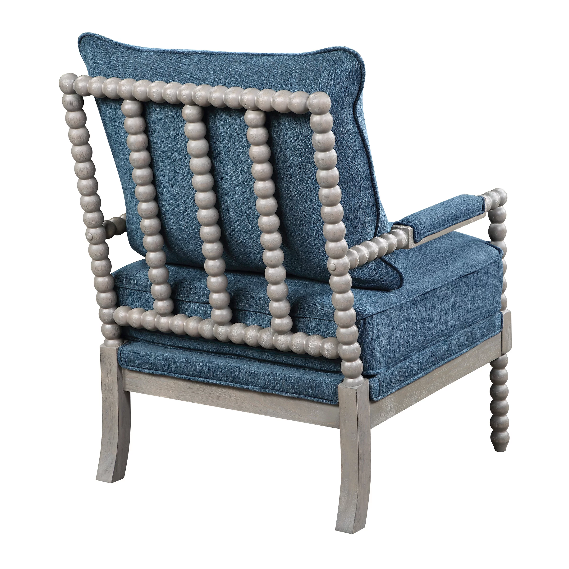 OSP Home Furnishings Abbott Chair in Azure Fabric with Brushed Grey Base K/D