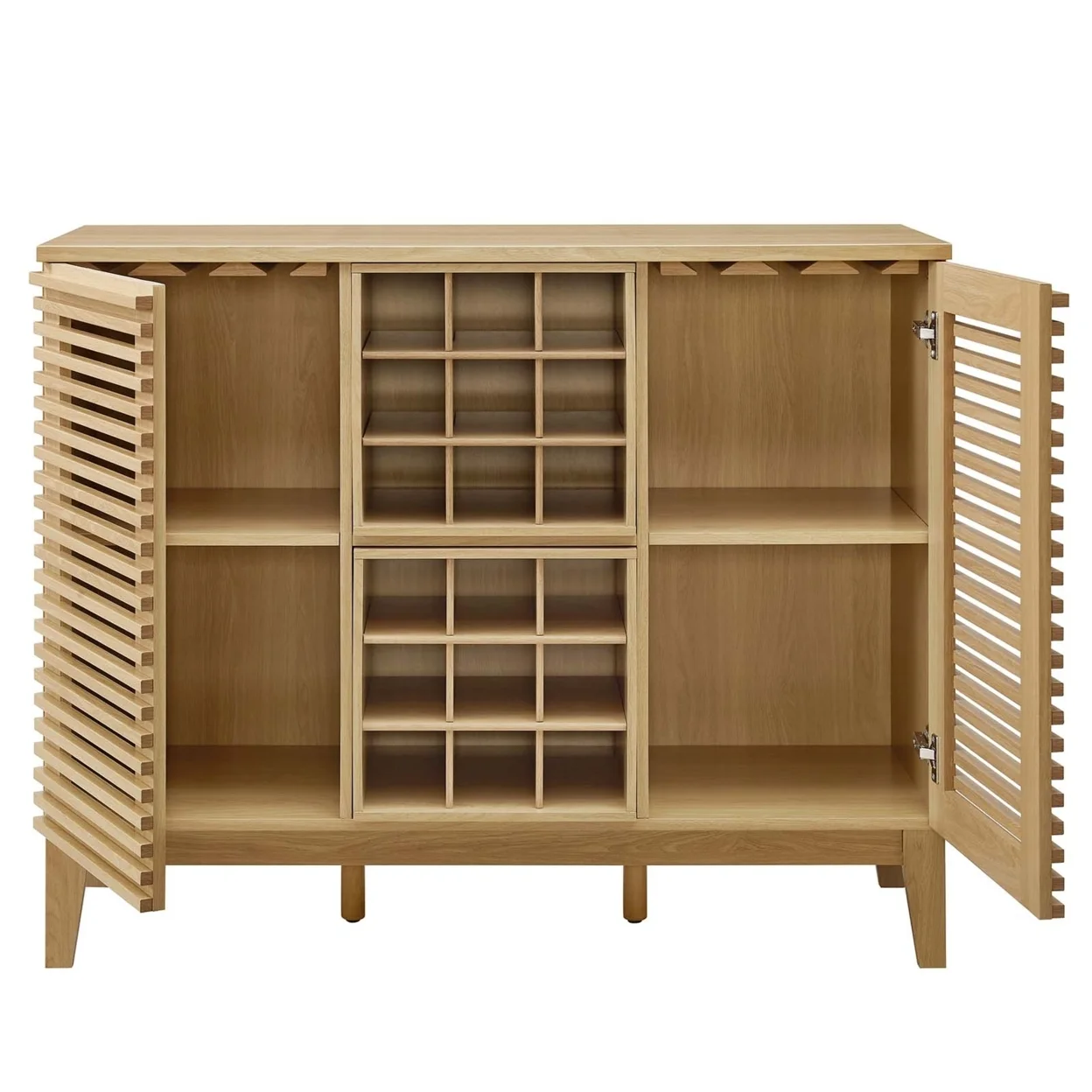 Render Bar Cabinet Oak
