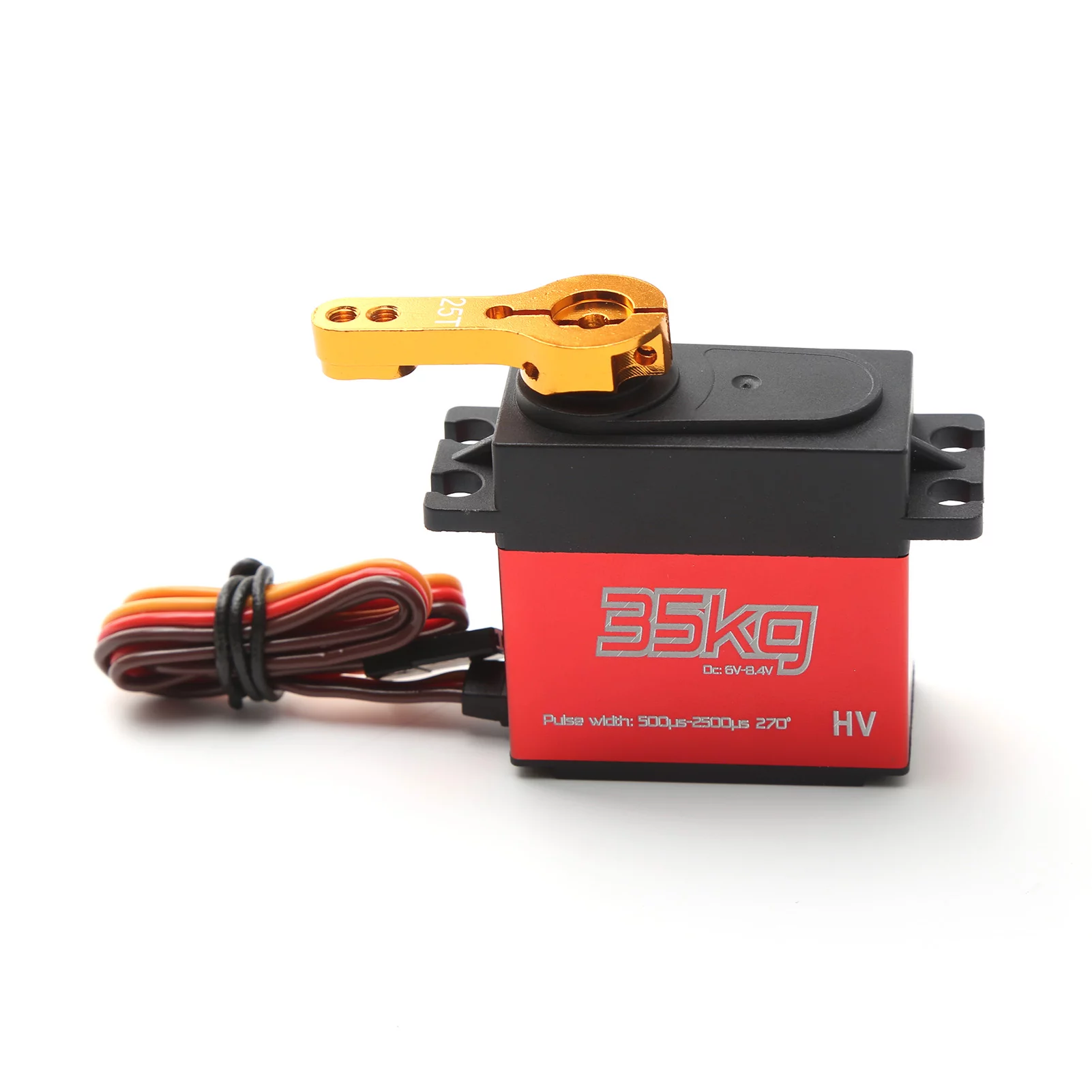 35KG Digital Servo IP66 Waterproof Stainless Steel Gear Steering Servo 270 Operating Degree with 25T Servo Arm for 110 112 RC Car Boat Airplane Helicopter Robot