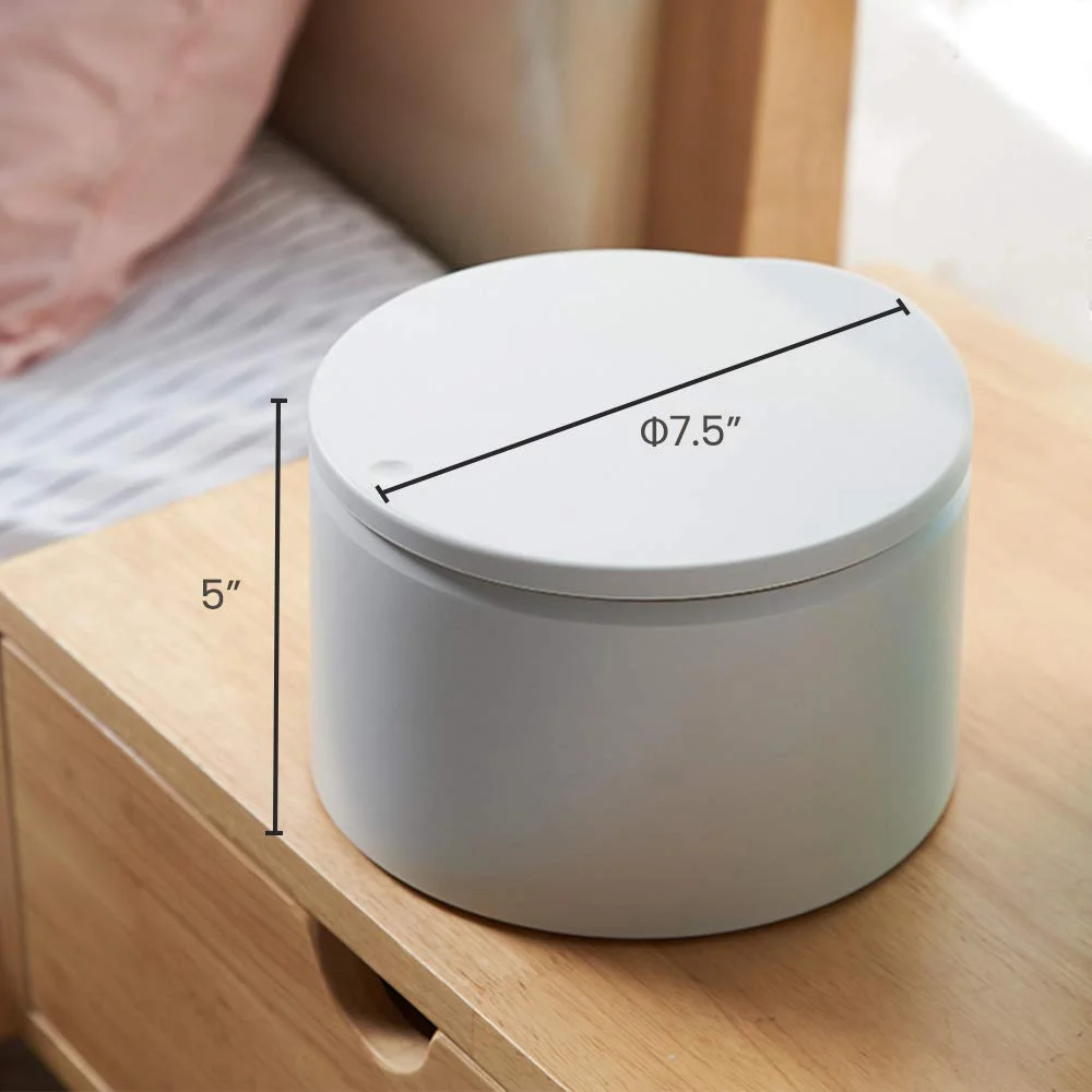 2 Pack 10 Liter Slim Trash Can With Press Top Lid, 2.6 Gallon Garbage Bin, For Home, Office, Bathroom, 2 Pack, White