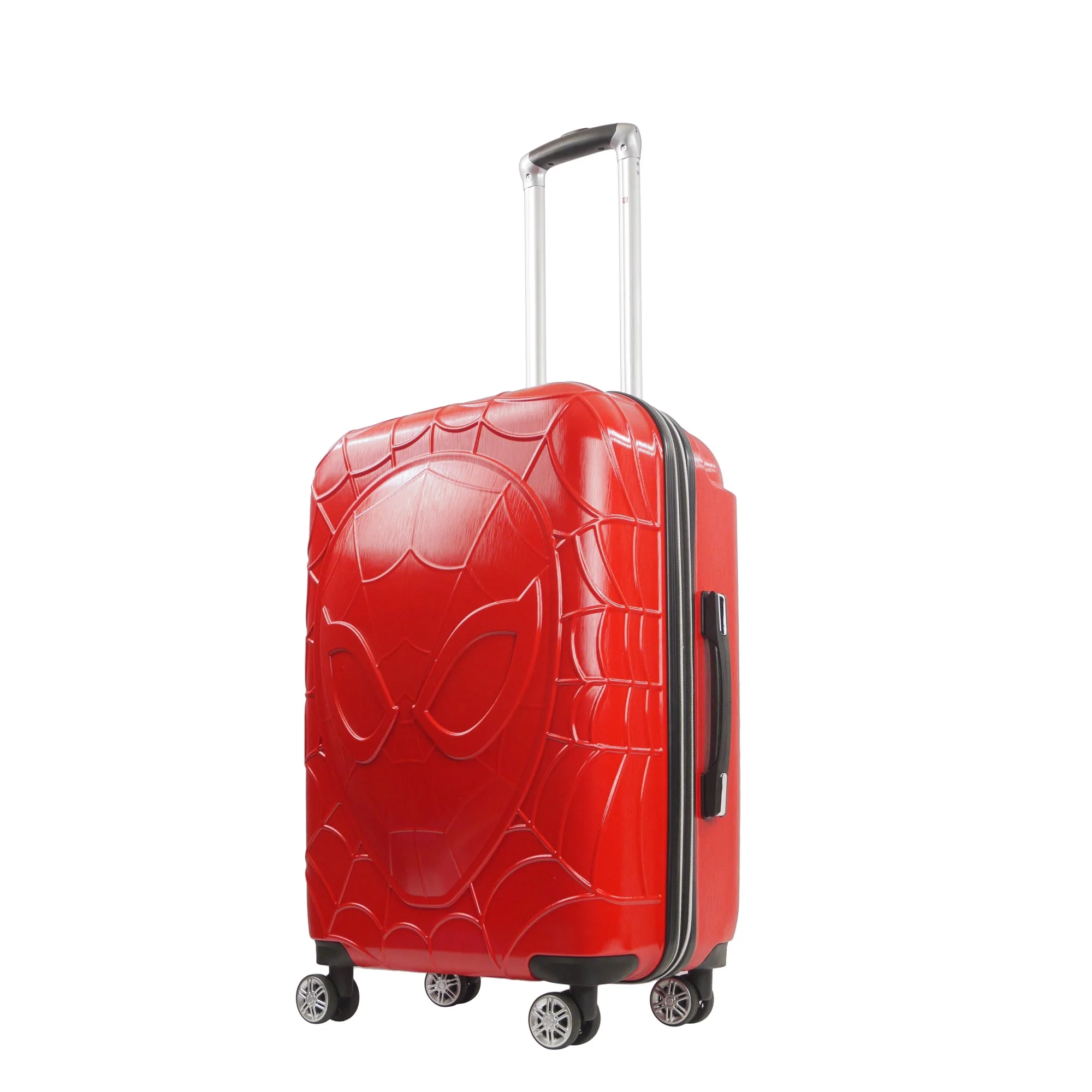 Marvel Spider-Man 25 Inch Rolling Luggage, Molded Hardshell Suitcase with Wheels, Red