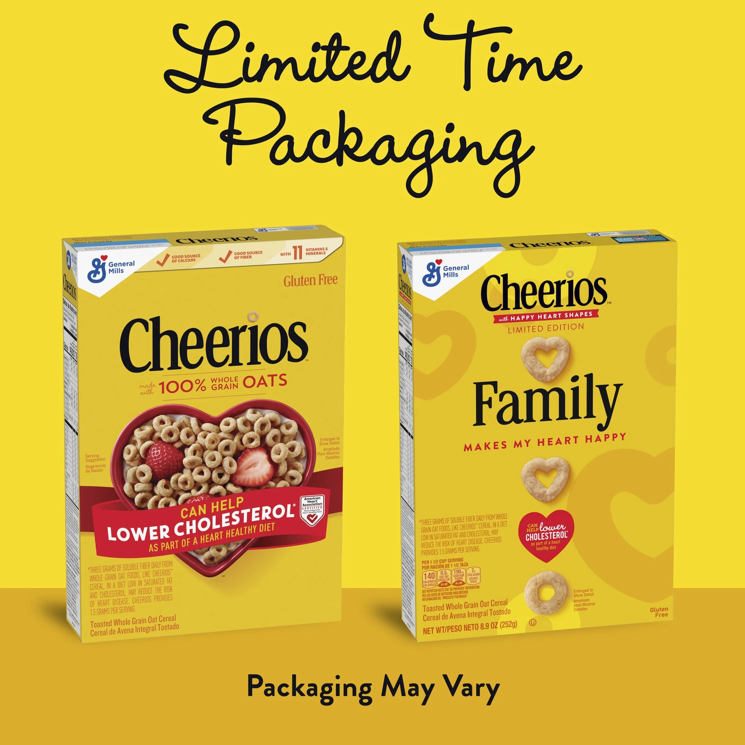 (2 pack) Cheerios, Heart Healthy Gluten Free Breakfast Cereal, Family Size, 18 oz