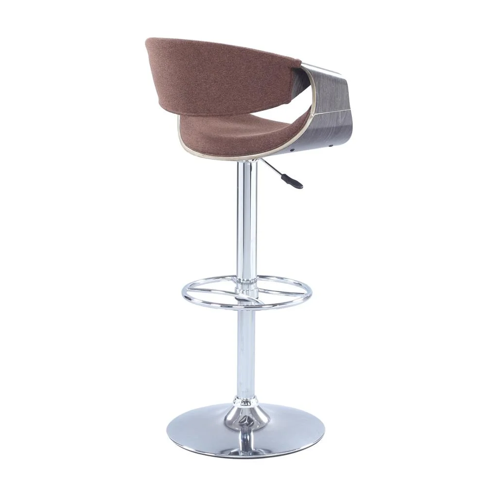 1396 Bella Vita Pneumatic bentwood saddle seat adjustable stool in Brown