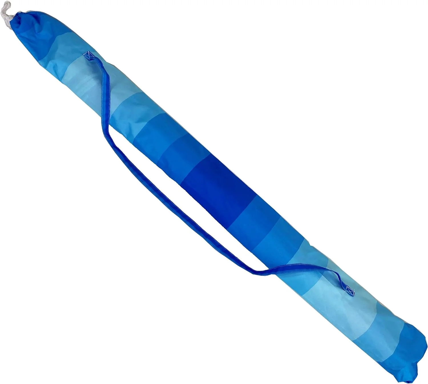 7 Ft Wide Striped Blue Beach Umbrella With Travel Bag