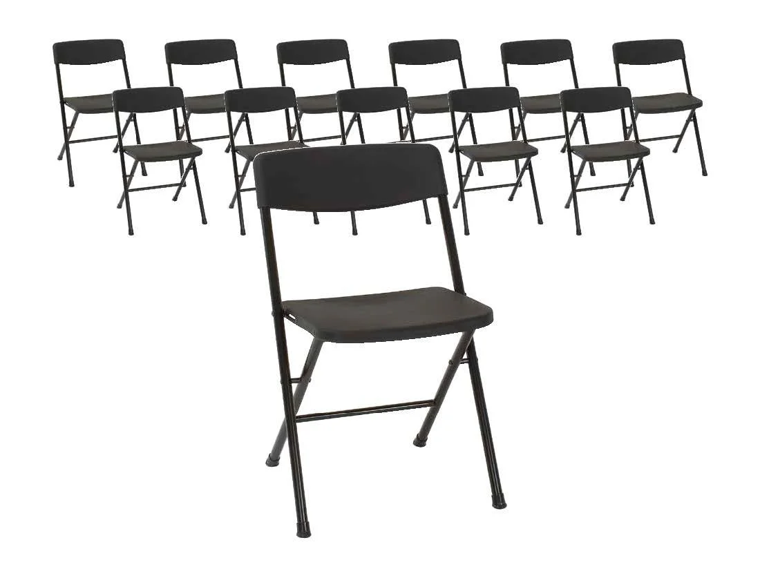 Cosco Home and Office Resin Folding Chair (Set of 12)