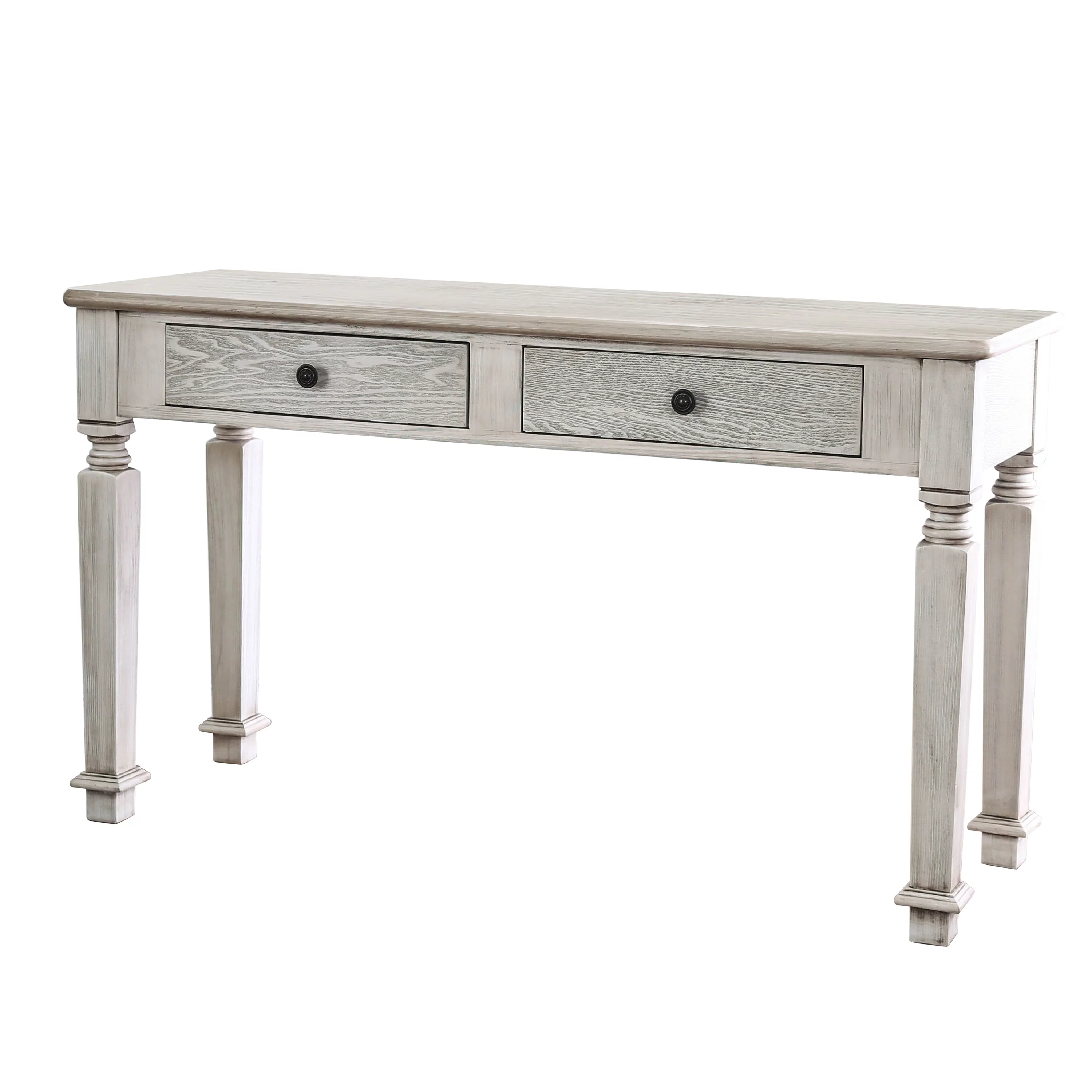 Furniture of America Joby Rustic White 52-inch Solid Wood 2-Drawer Sofa Table by