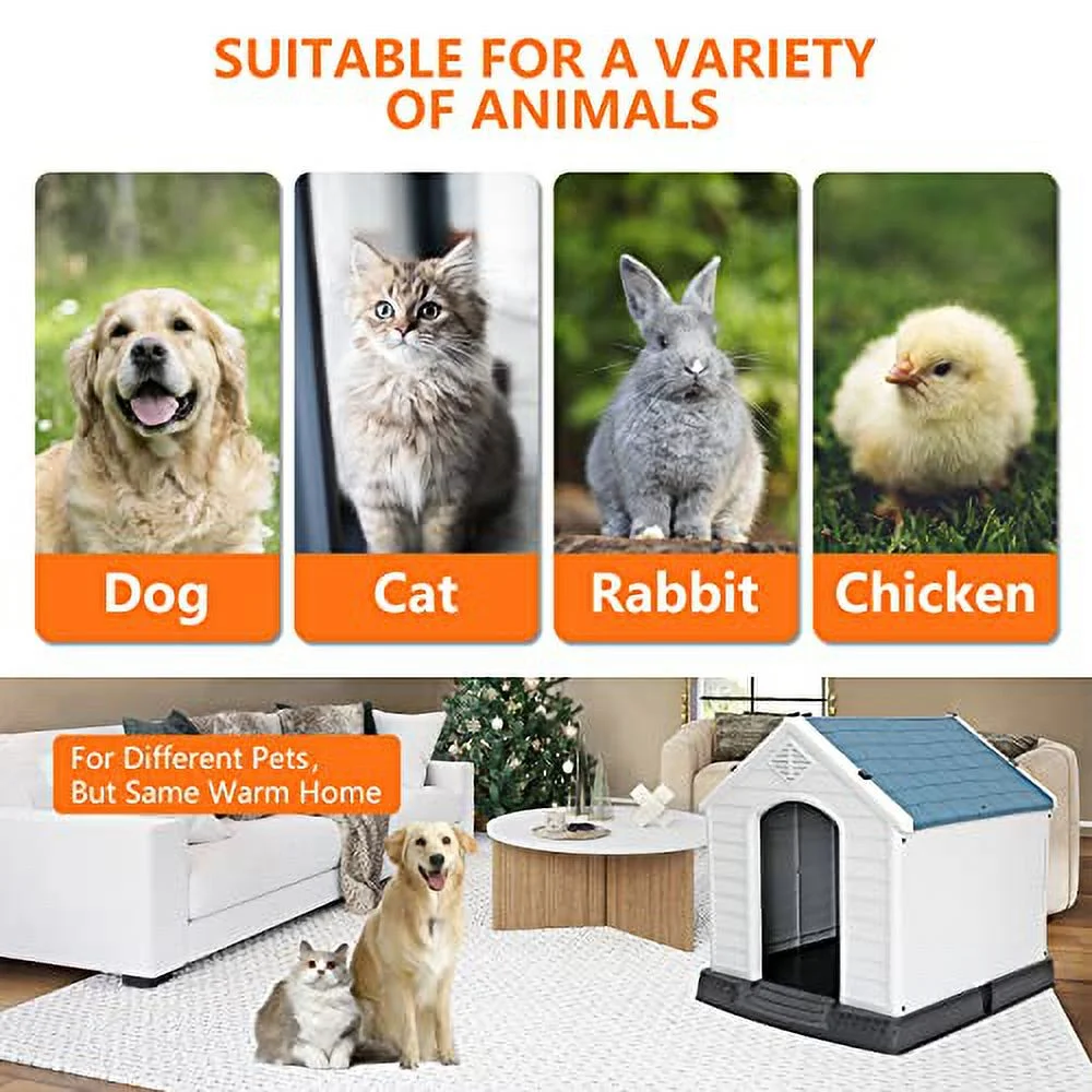 Saicool Large 28 Inch Dog House - Waterproof Outdoor Indoor Doghouse Pet Dog Kennel,Insulated Puppy Shelter w/Elevated Floor & Air Vents, for Small Medium Large Dogs