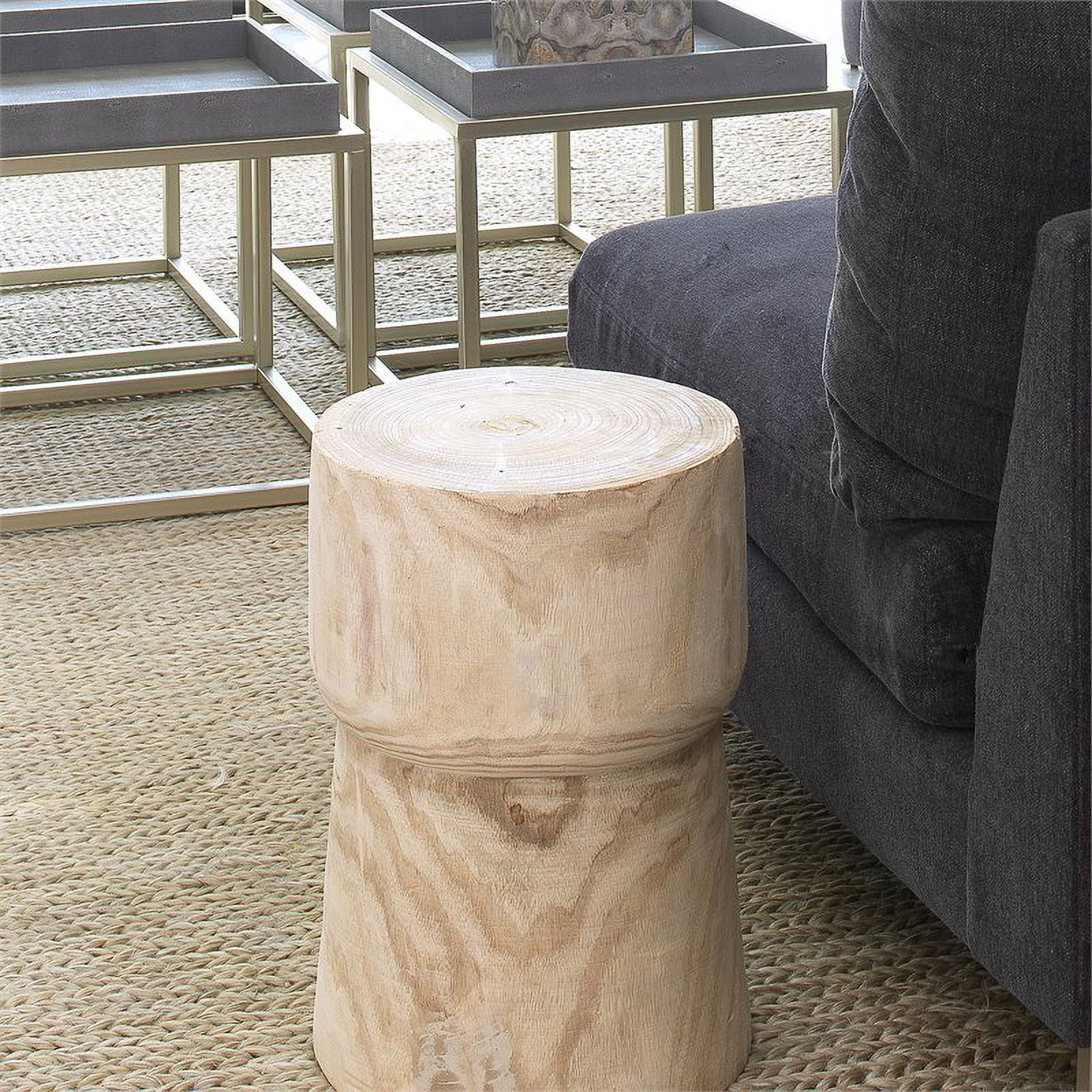 Home Square Traditional Solid Wood Side Table in Natural - Set of 2