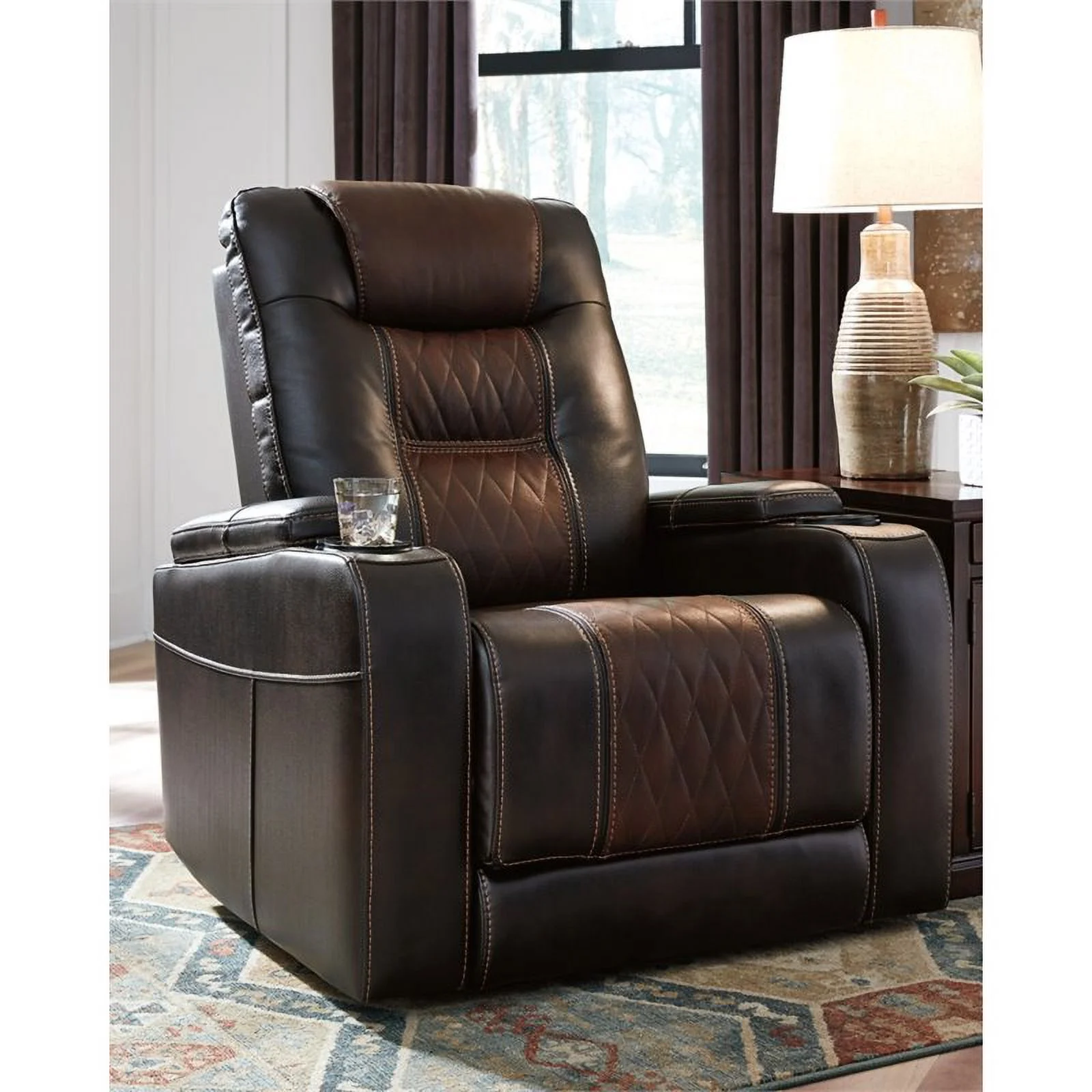 Bowery Hill Composer Power Recliner in Brown