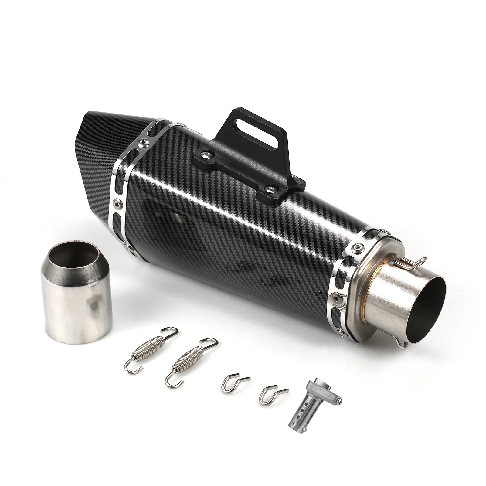 Motorcycle exhaust pipe,Pipes Unversal Slip Z900 Z800 Style Tail Tube Tail Tube Temperature 1.5-2'' Inlet Temperature Resistant Atv Muffler Pipes Atv Zx6r 10r On Style Buzhi Qisuo