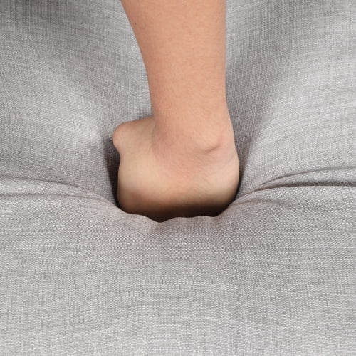 DremFaryoyo 97.2” Modern Linen Fabric Sofa  L-Shape Couch with Chaise Lounge Sectional Sofa with one Lumbar Pad Gray