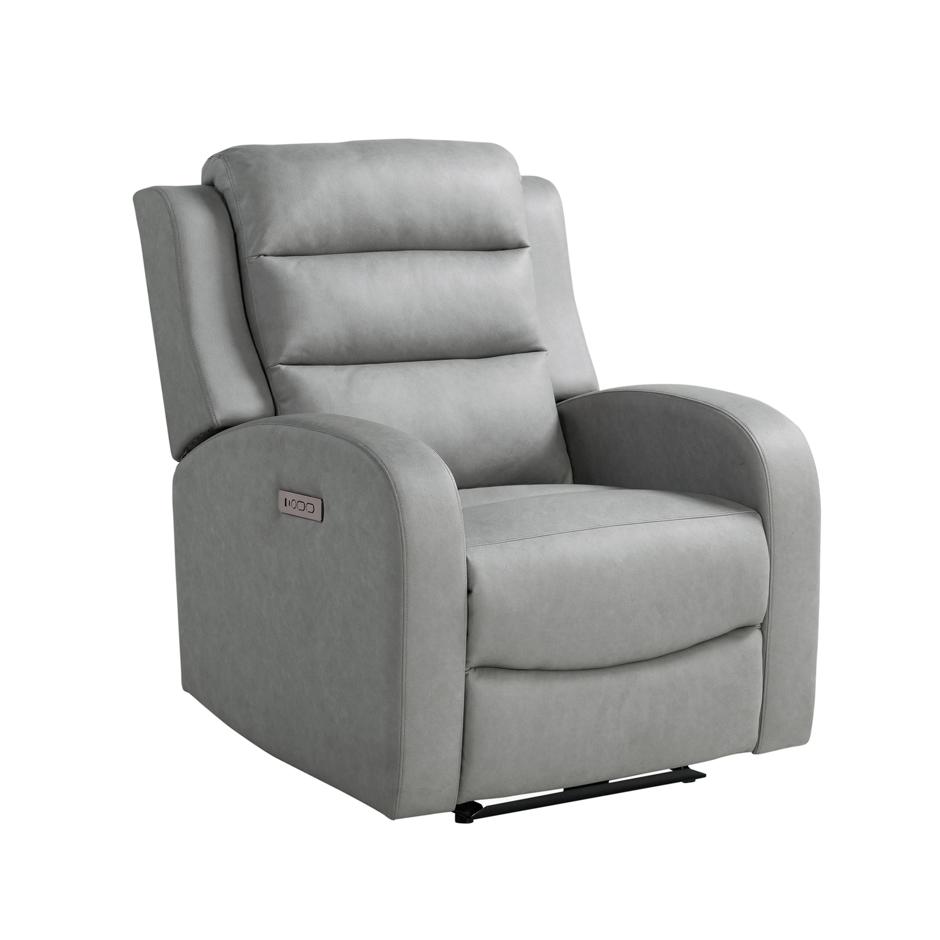 Relax A Lounger Avery Modern Recliner, Grey Faux Leather